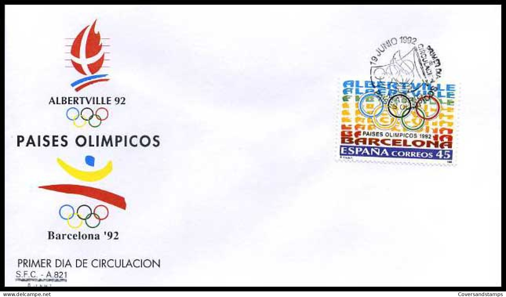 Spanje - FDC - Albertville '92                      - FDC