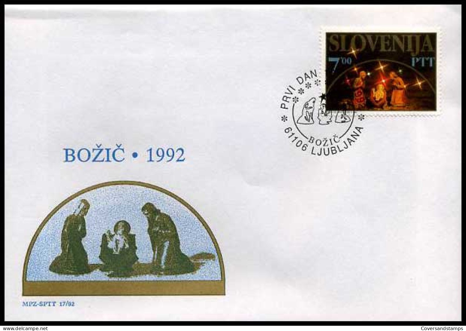 Slowakije -  FDC - Kerstmis 1992                                        - FDC