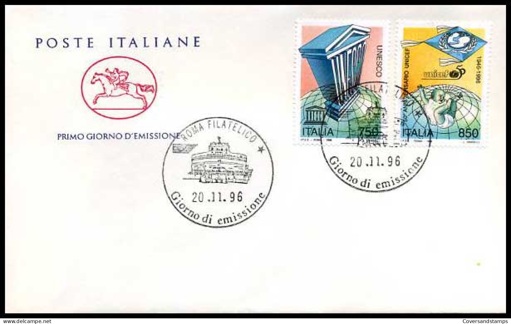 Italië - FDC - UNESCO - UNICEF                        - FDC