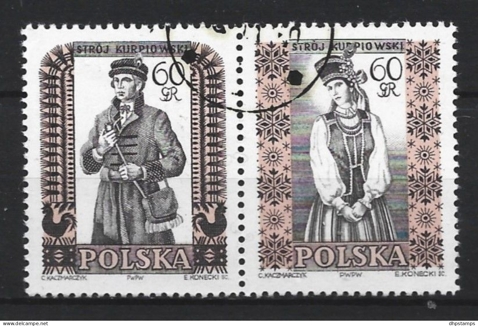 Polen 1959 Folklore Costumes Y.T. 1007/1008 (0) - Usados