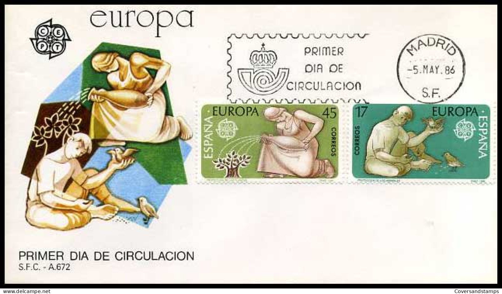Spanje - FDC - Europa 1986                             - 1986