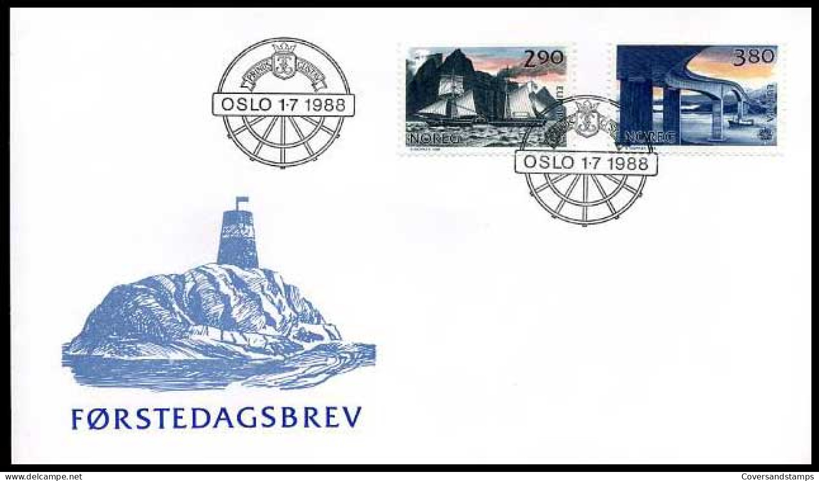 Noorwegen - FDC - Europa 1988                            - 1988