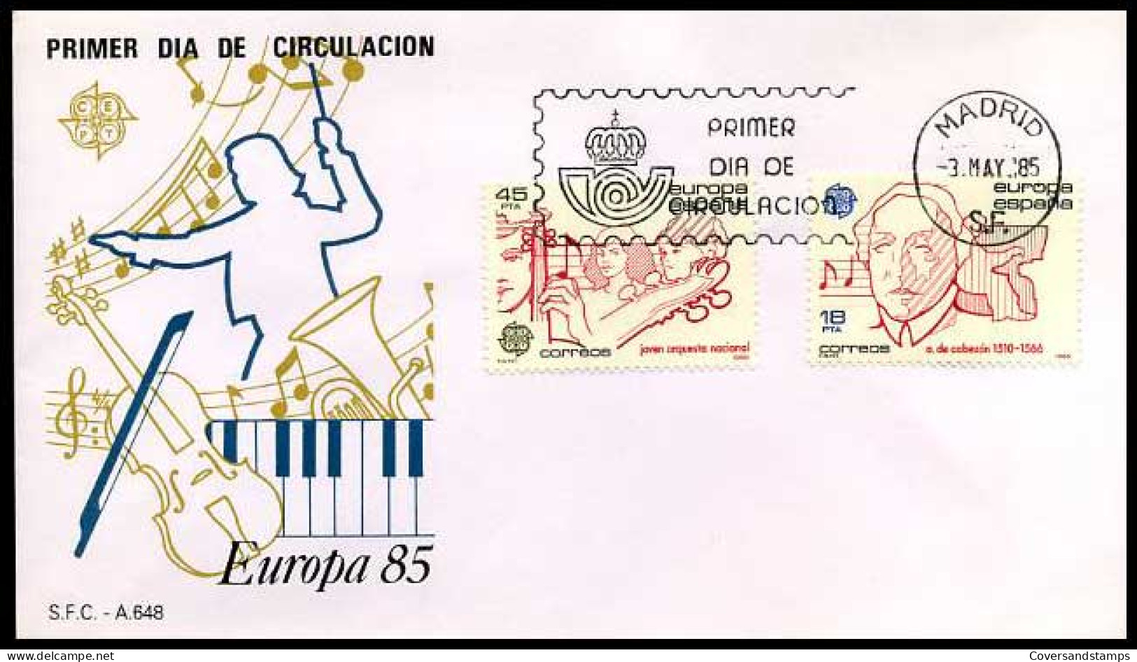 Spanje - FDC -  Europa 1985                                           - 1985