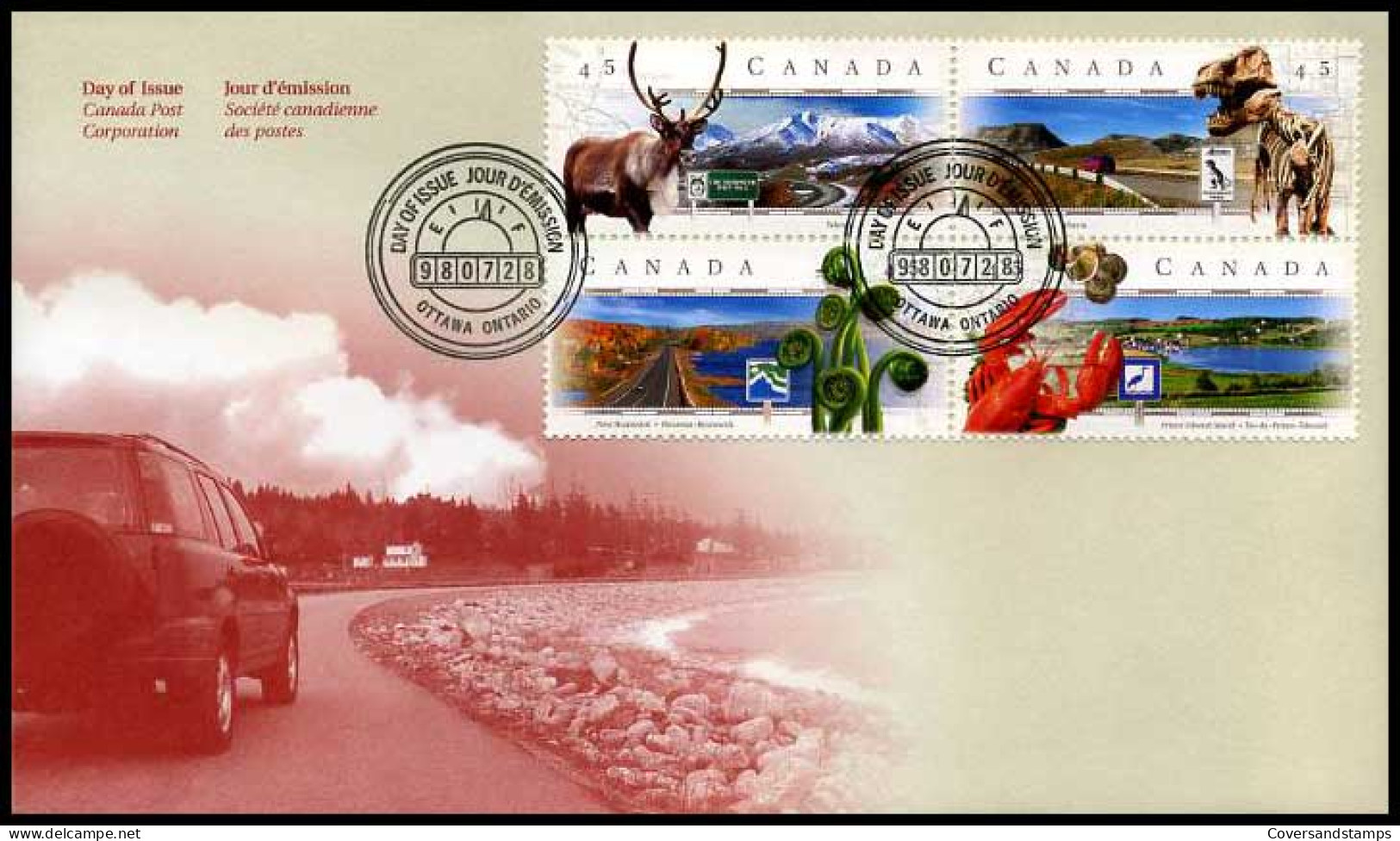 Canada - FDC -  Scenic Highway Stamps                                    - 1991-2000