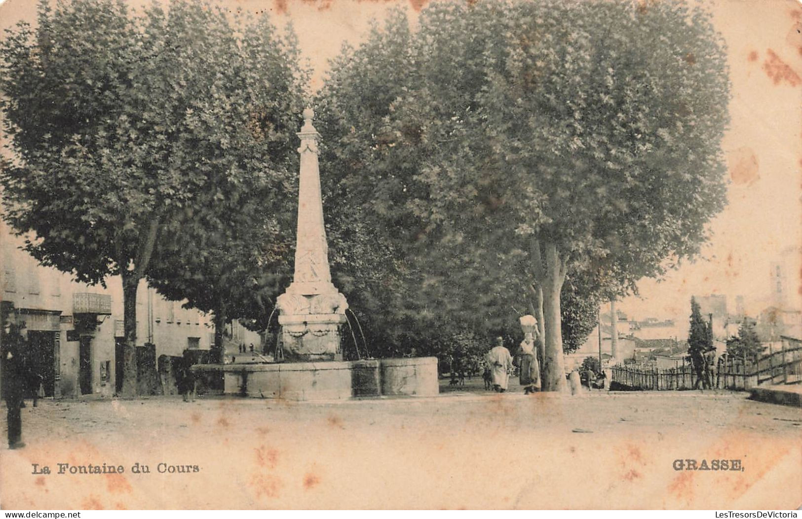 FRANCE - La Fontaine Du Cours - Grasse - Vue Générale - Animé - Carte Postale Ancienne - Grasse