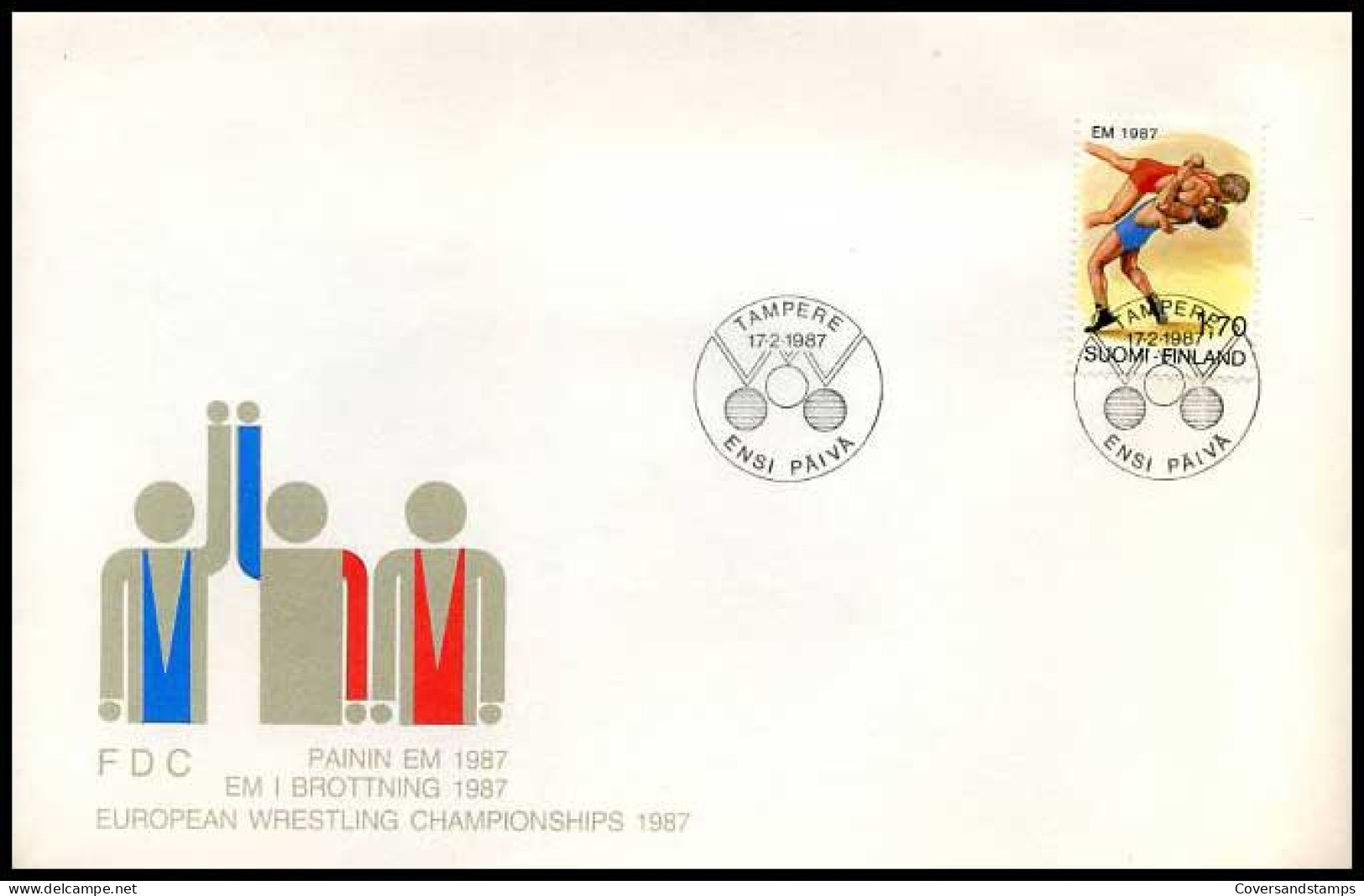 Finland - FDC -  Sport: European Wrestling Championships 1987                                          - FDC