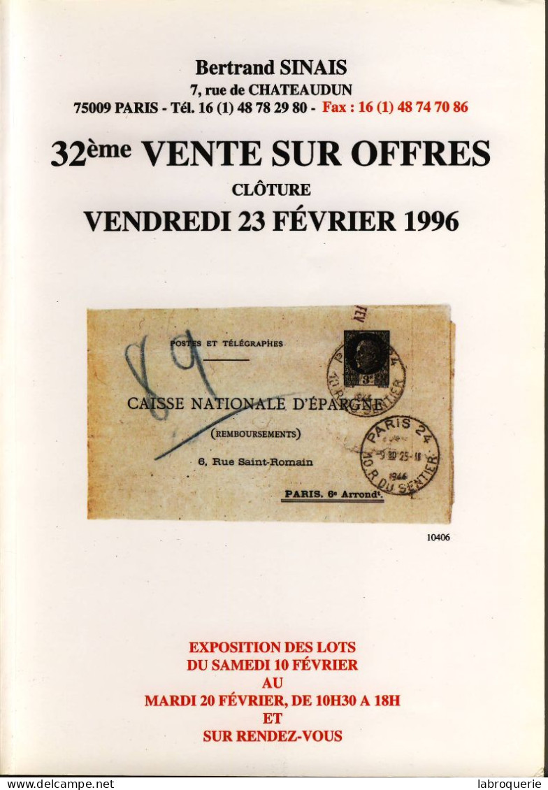 LIT - VO - SINAIS - Vente N° 32 - Storch - Duvergey - Proust - Dutau - Catálogos De Casas De Ventas