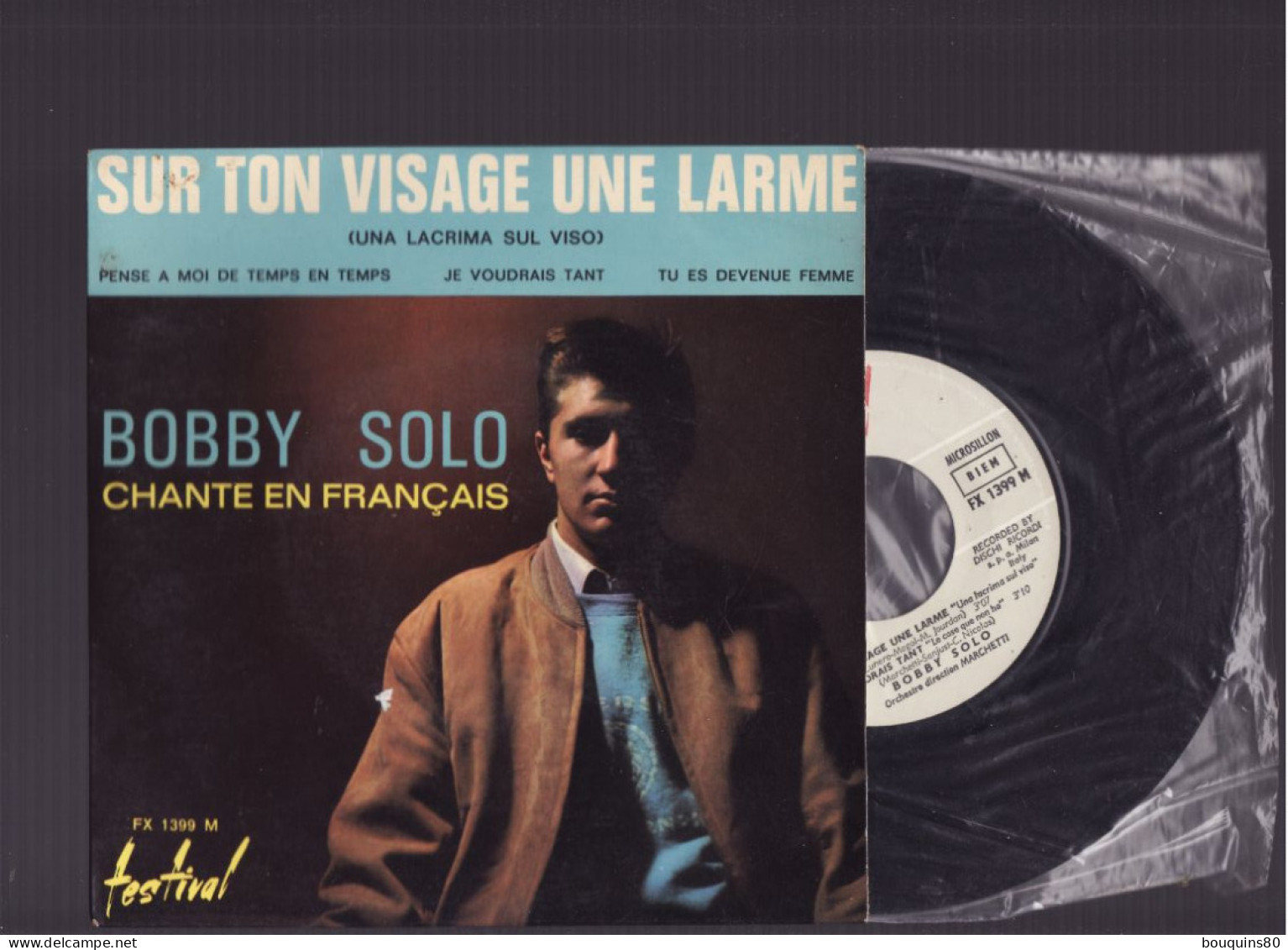BOBBY SOLO SUR TON VISAGE UNE LARME - Autres - Musique Française