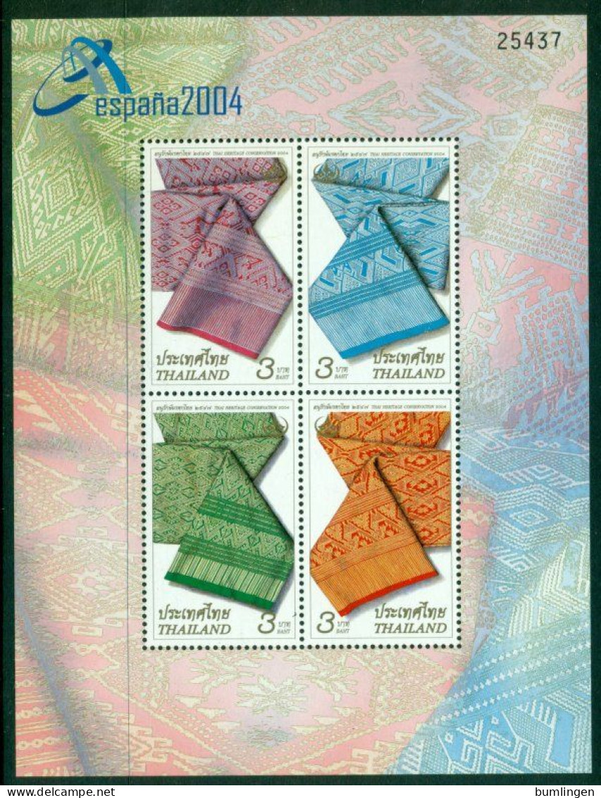 THAILAND 2004 Mi BL 178 I** Stamp Exhibition ESPANA 2004 - Shawls [B830] - Philatelic Exhibitions