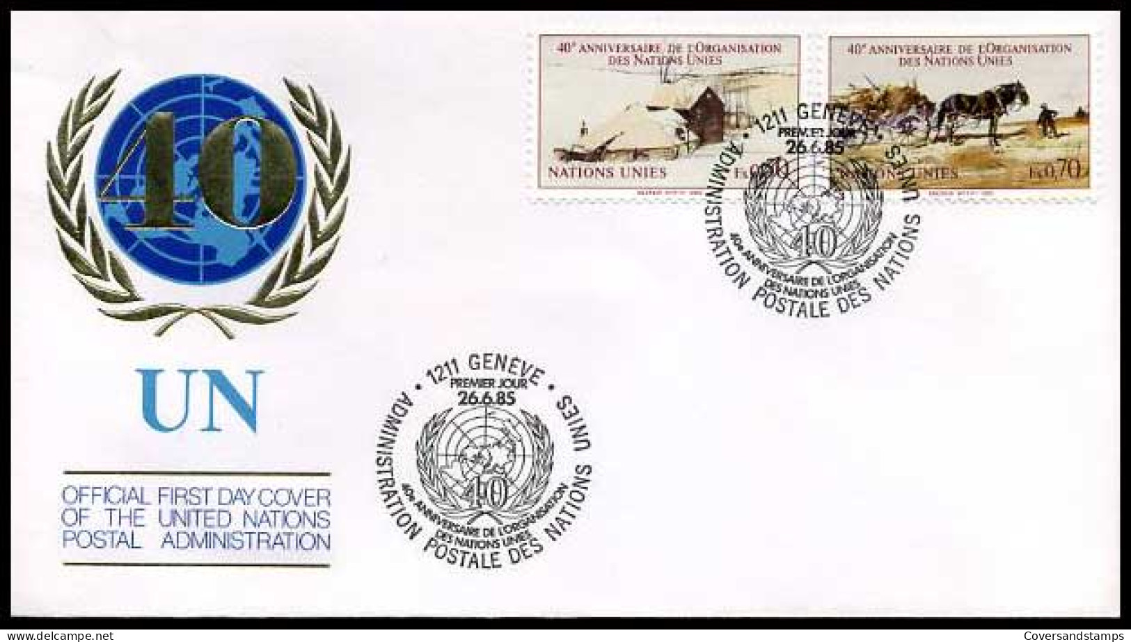 Verenigde Naties - FDC - 40e Anniversaire De L'Organisation Des Nations Unies                           - Autres & Non Classés