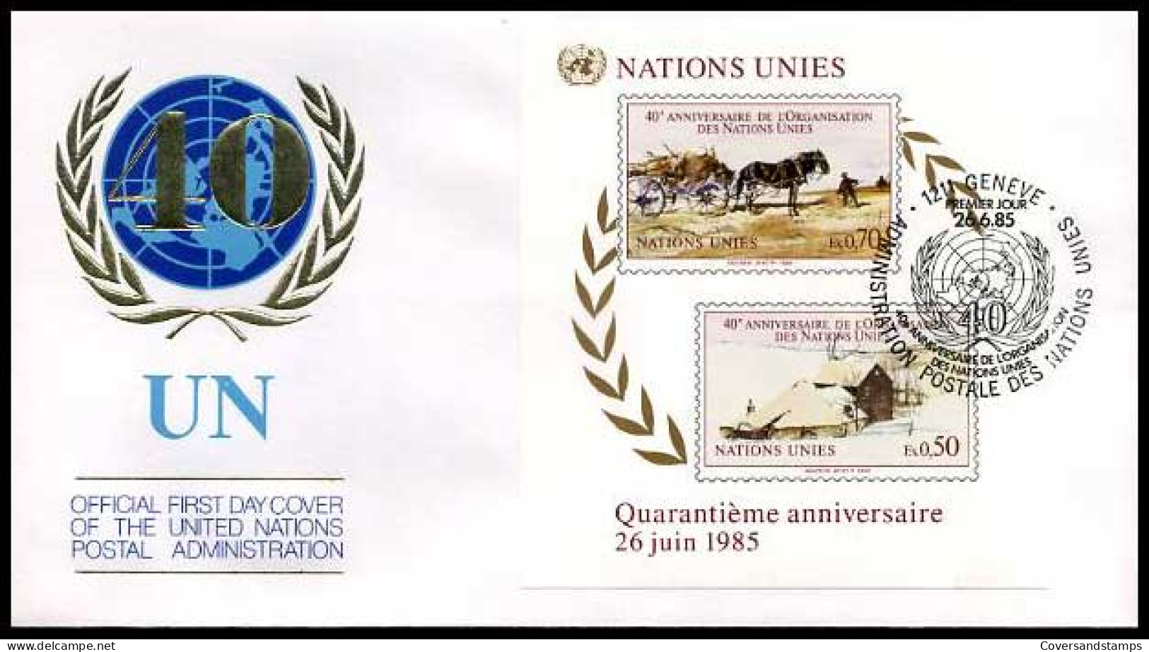Verenigde Naties - FDC - 40e Anniversaire De L'Organisation Des Nations Unies                           - Otros & Sin Clasificación