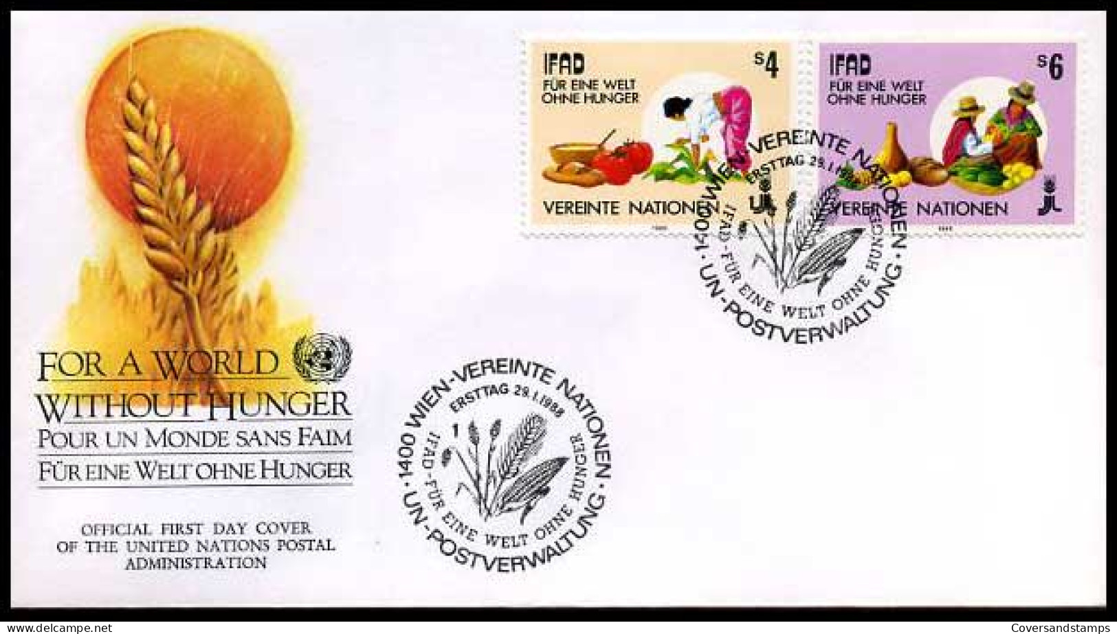 Verenigde Naties - FDC - For A World Without Hunger                          - Andere & Zonder Classificatie