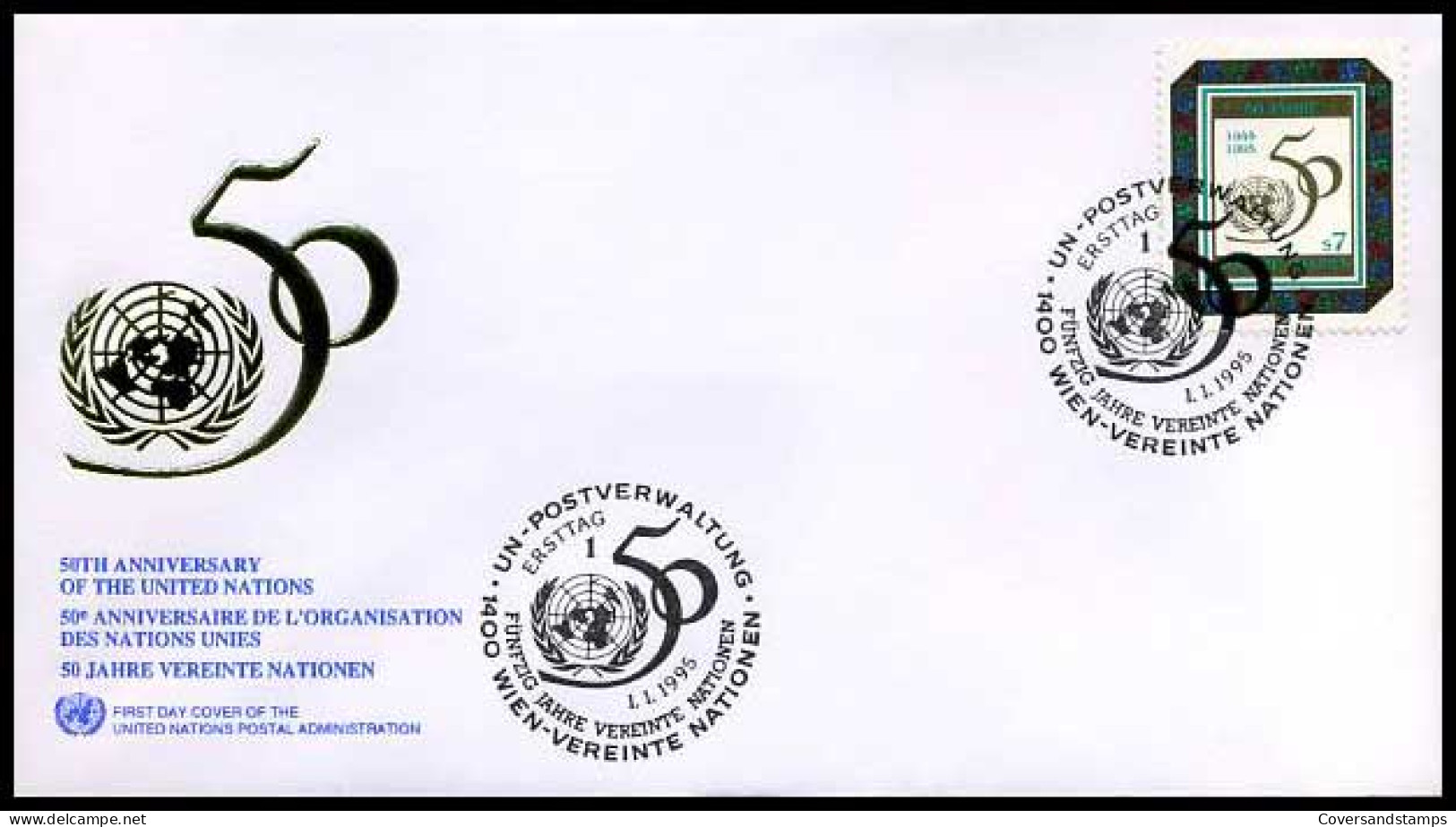 Verenigde Naties - FDC - 50th Anniversary Of The United Nations                         - Andere & Zonder Classificatie