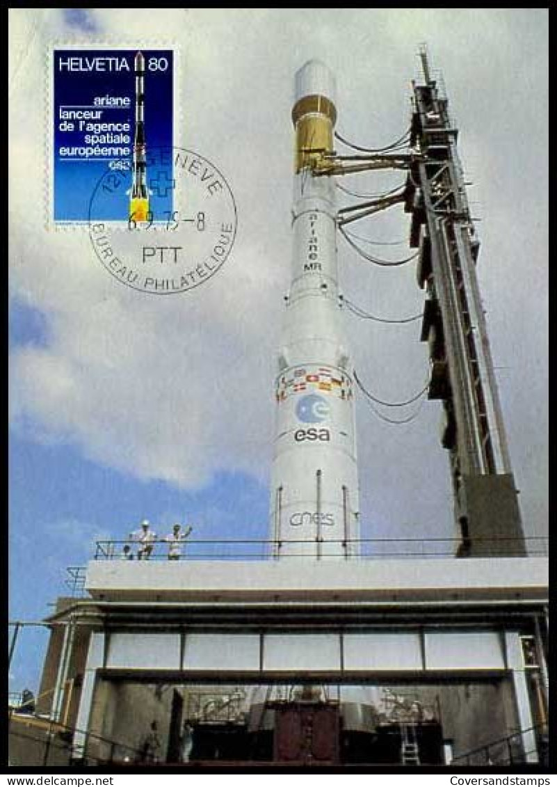 Zwitserland - MK - Ariane Raket                               - Maximumkarten (MC)