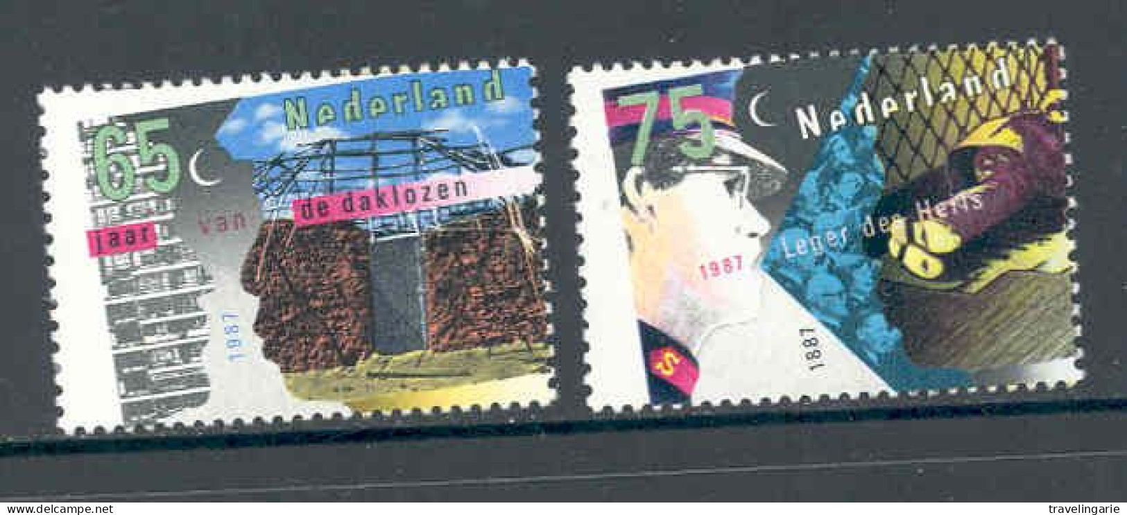 Netherlands  1987 Sans-Abri  + Armee Du Salut Homeless And Salvation Army NVPH 1368/69 Yvert 1281/82 MNH ** - Sonstige & Ohne Zuordnung