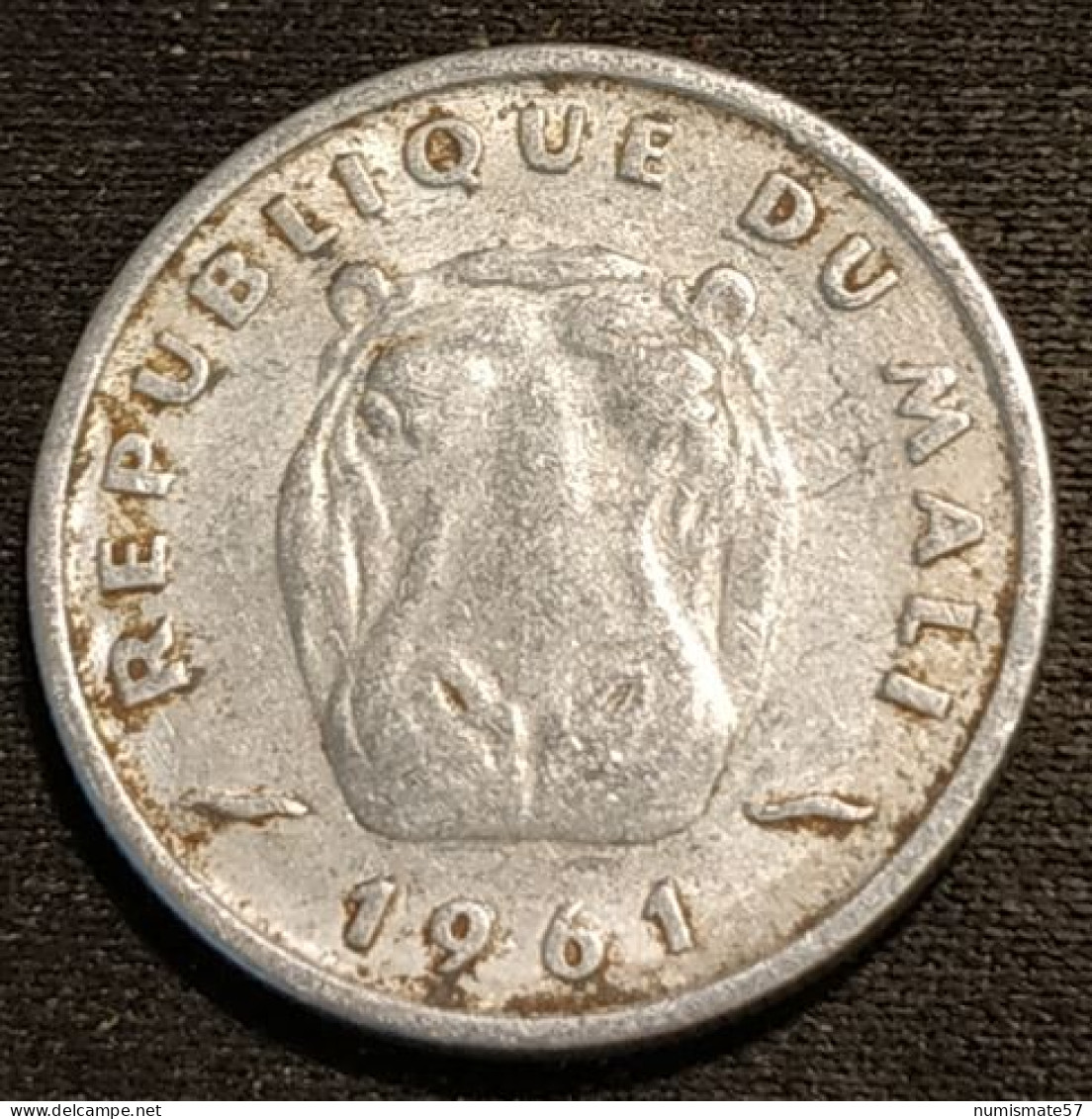 Pas Courant - MALI - 5 FRANCS 1961 - KM 2 - ( Hippopotame ) - Mali (1962-1984)