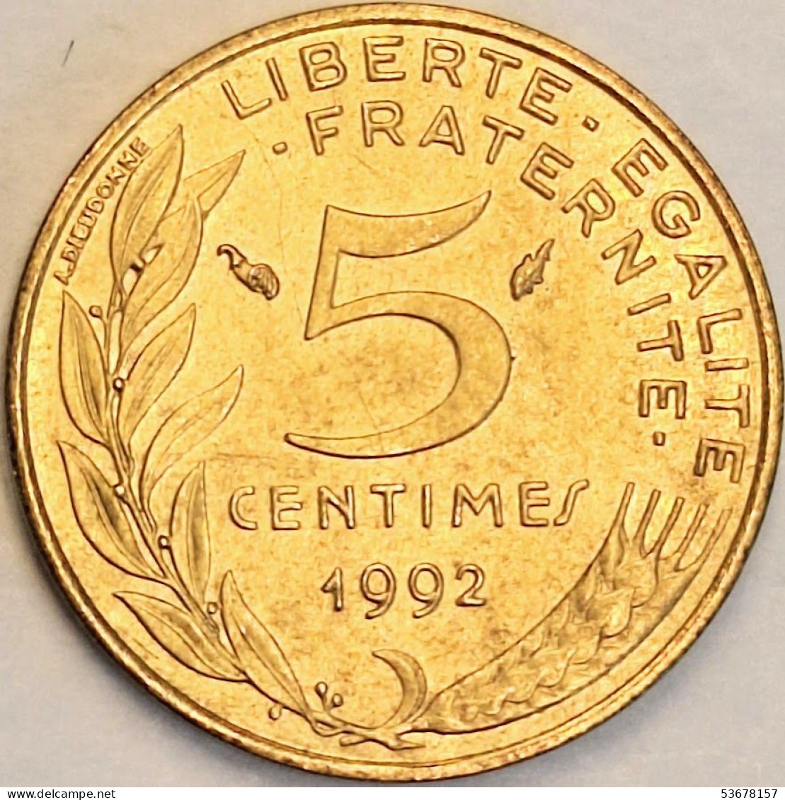 France - 5 Centimes 1992, KM# 933 (#4207) - 5 Centimes
