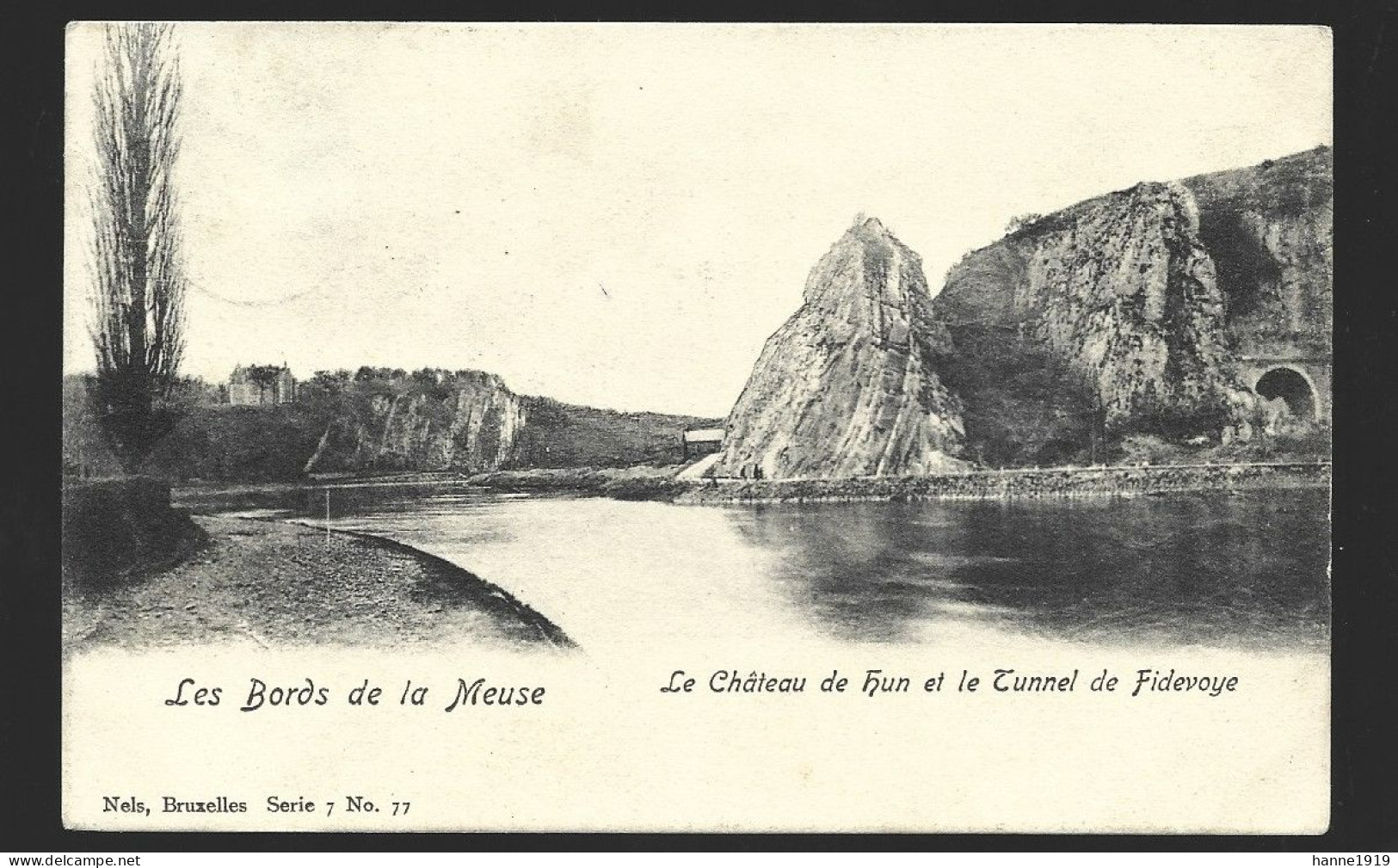 Yvoir Le Chateau De Hun Et Le Tunnel De Fidevoye Les Bords De La Meuse Htje - Yvoir