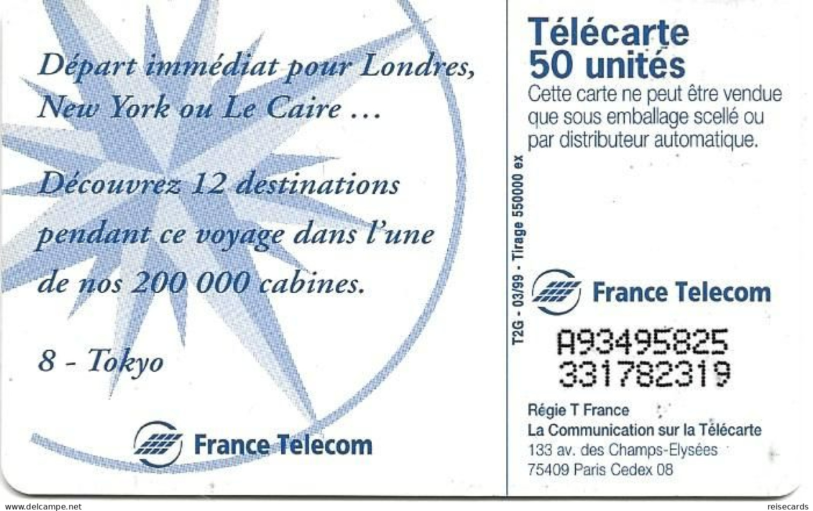 France: France Telecom 03/99 F971 Cabine Ville Tokyo - 1999