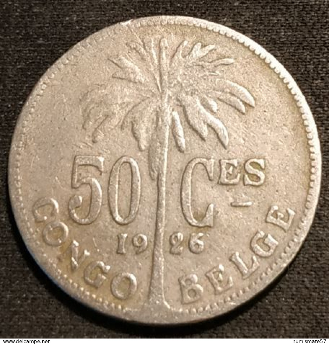 CONGO BELGE - 50 CENTIMES 1926 ( Légende FR ) - KM 22 - 1910-1934: Albert I