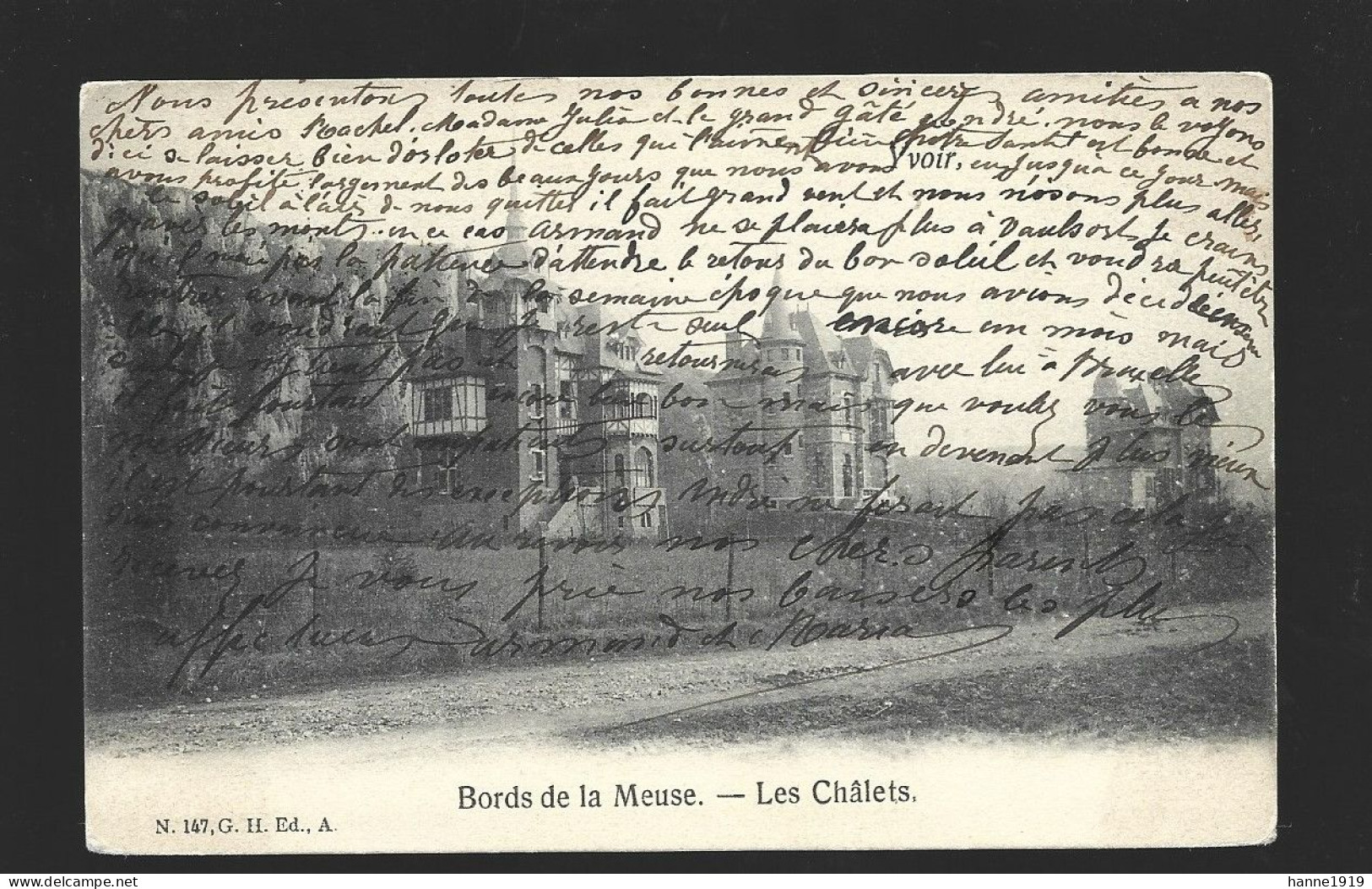 Yvoir Les Chalets Bords De La Meuse Cachet 1905 Waulsort Htje - Yvoir