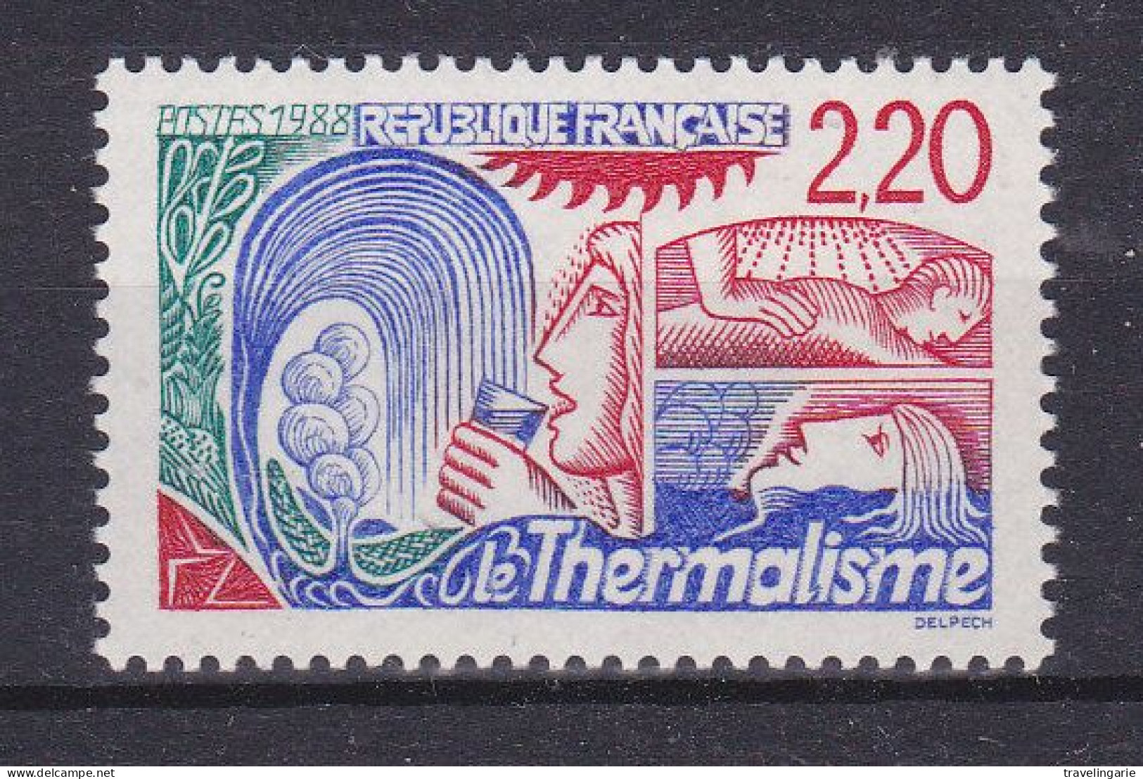 France 1988 Le Thermalisme 2F20 Red Instead Of Blue Print  ** - Neufs