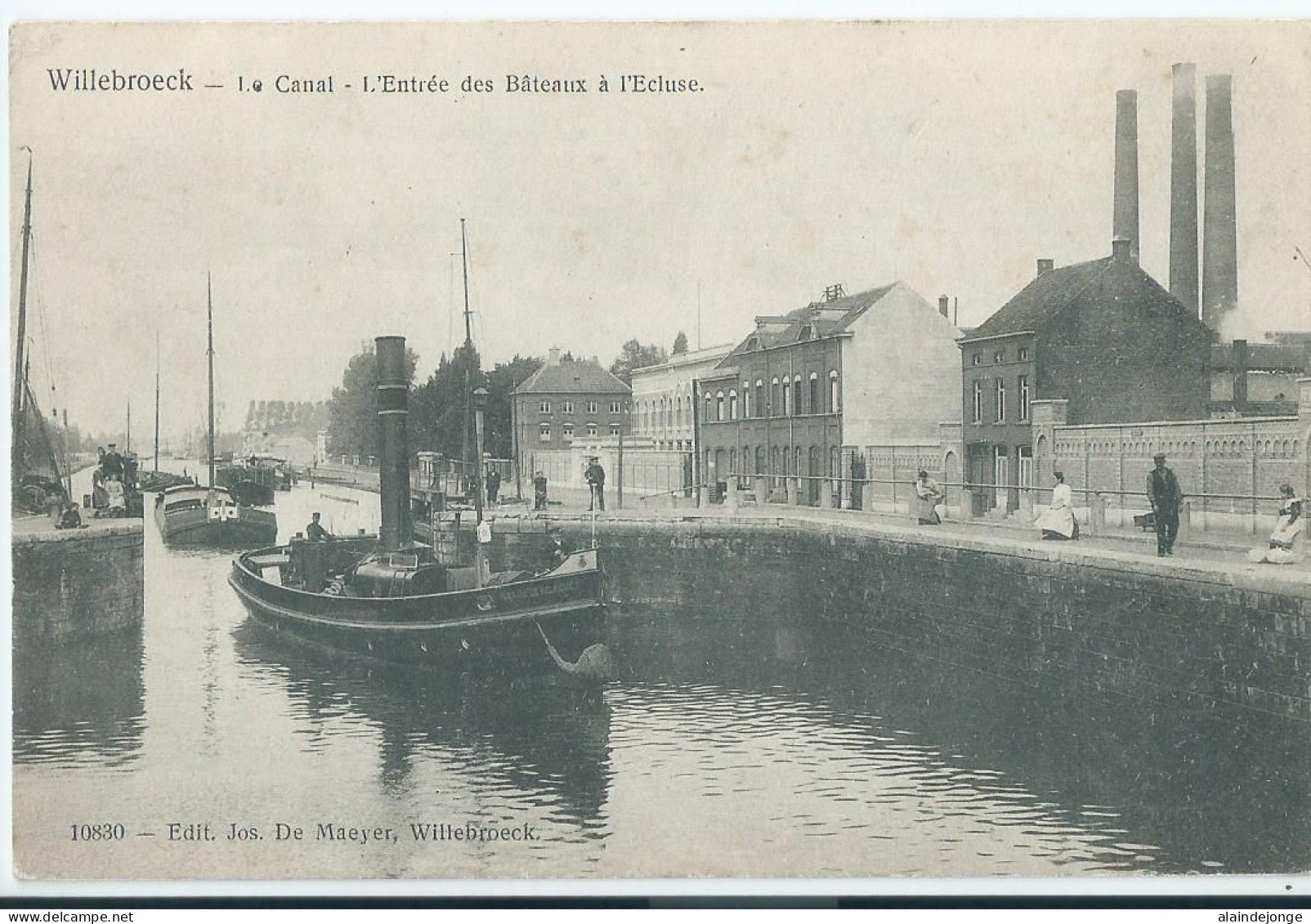 Willebroek - Willebroeck - Le Canal - L'Entrée Des Bateaux à L'Ecluse - 1907 - Willebroek