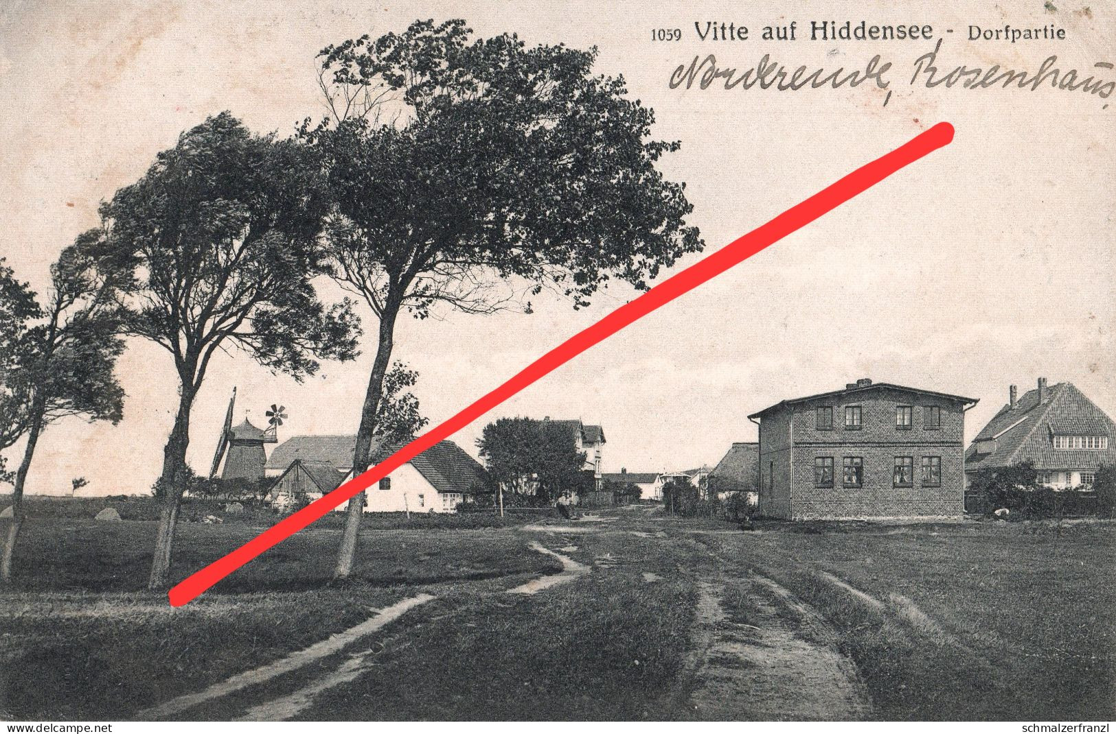 AK Vitte A Insel Hiddensee Dorfpartie Windmühle Mühle Gasthof Norderende Rosenhaus Homunkulus Neuendorf Kloster Grieben - Hiddensee