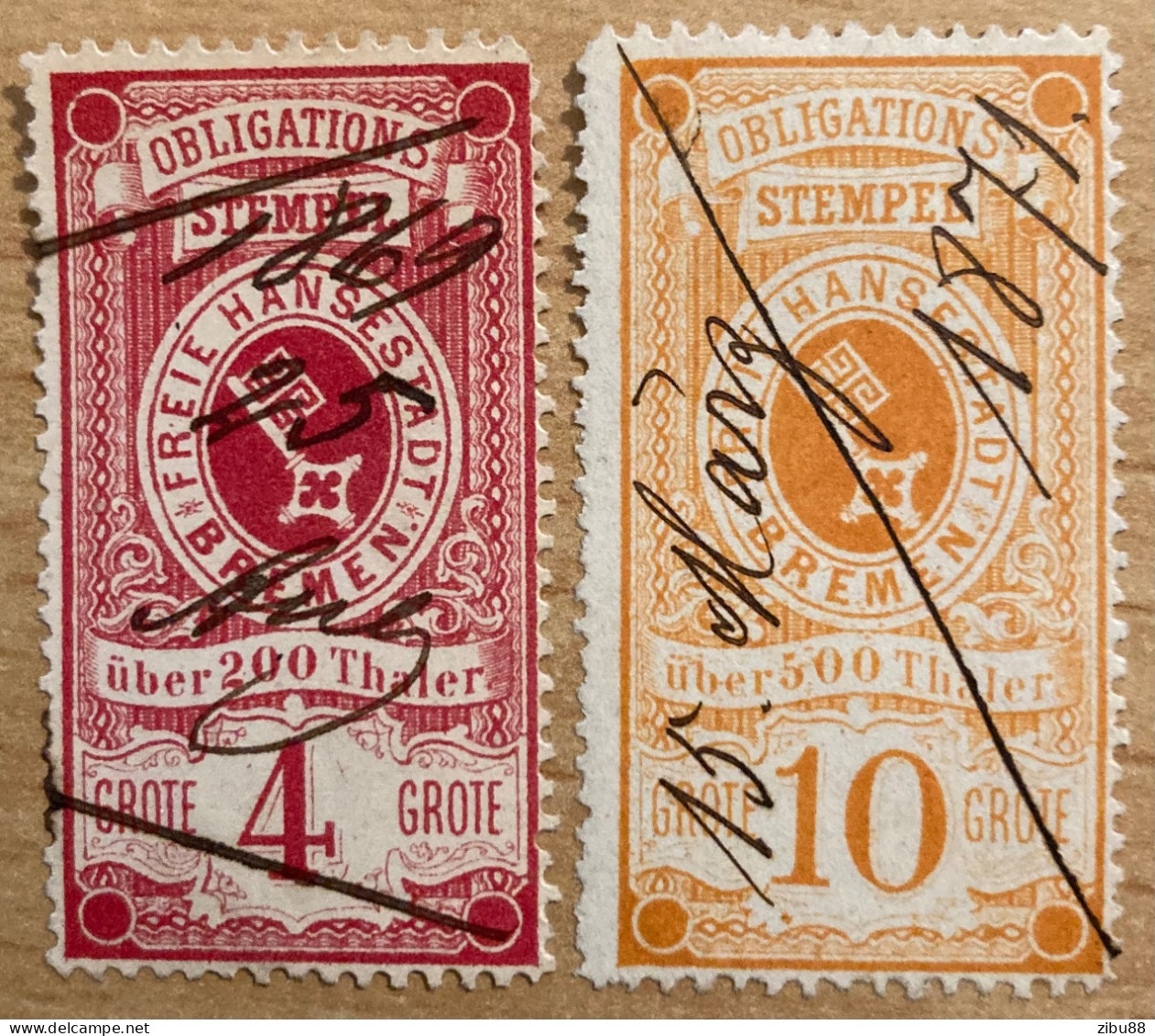 Stempelmarken Hansestadt Bremen - Revenue Stamps Germany - Brême