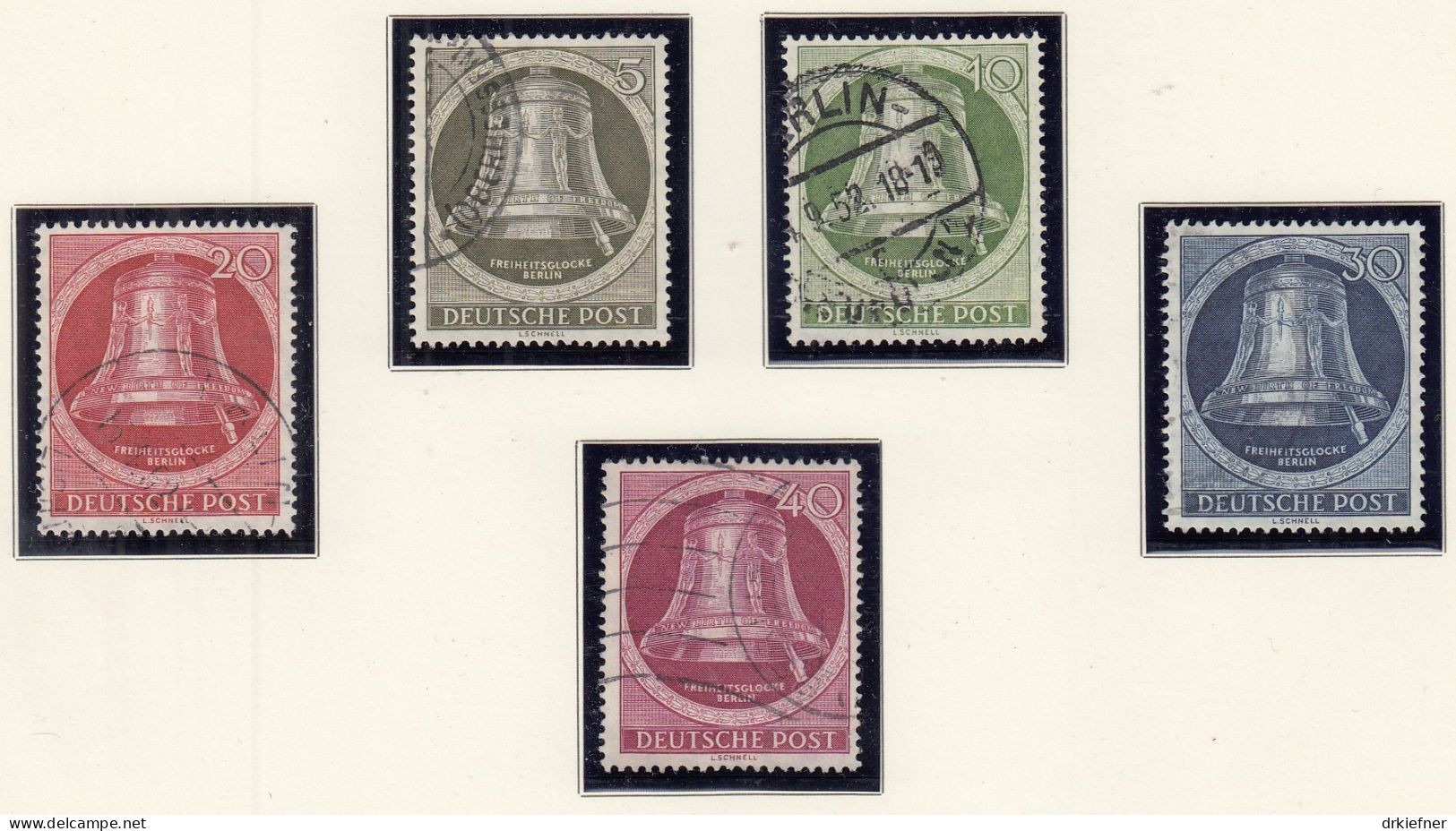 BERLIN 82-86, Gestempelt: Berlin, Freiheitsglocke (rechts), 1951 - Used Stamps