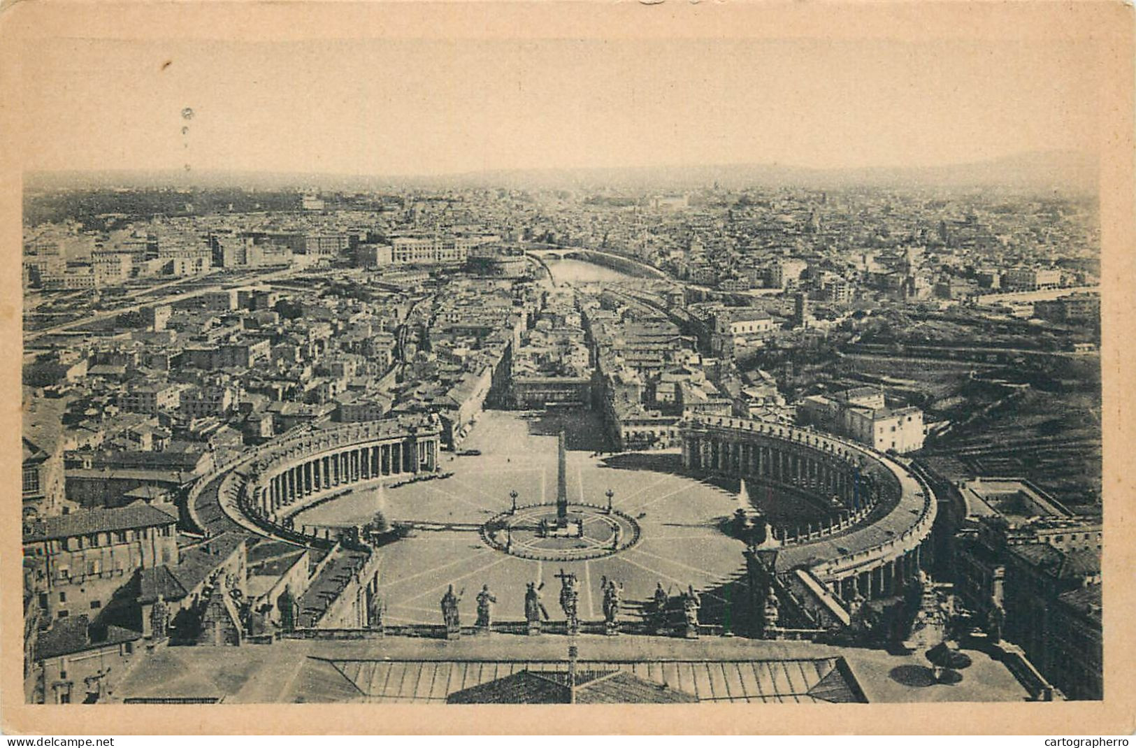 Italy Roma Piazza S Pietro E Panorama Della Citta Preso Dalla Cupola - Places & Squares