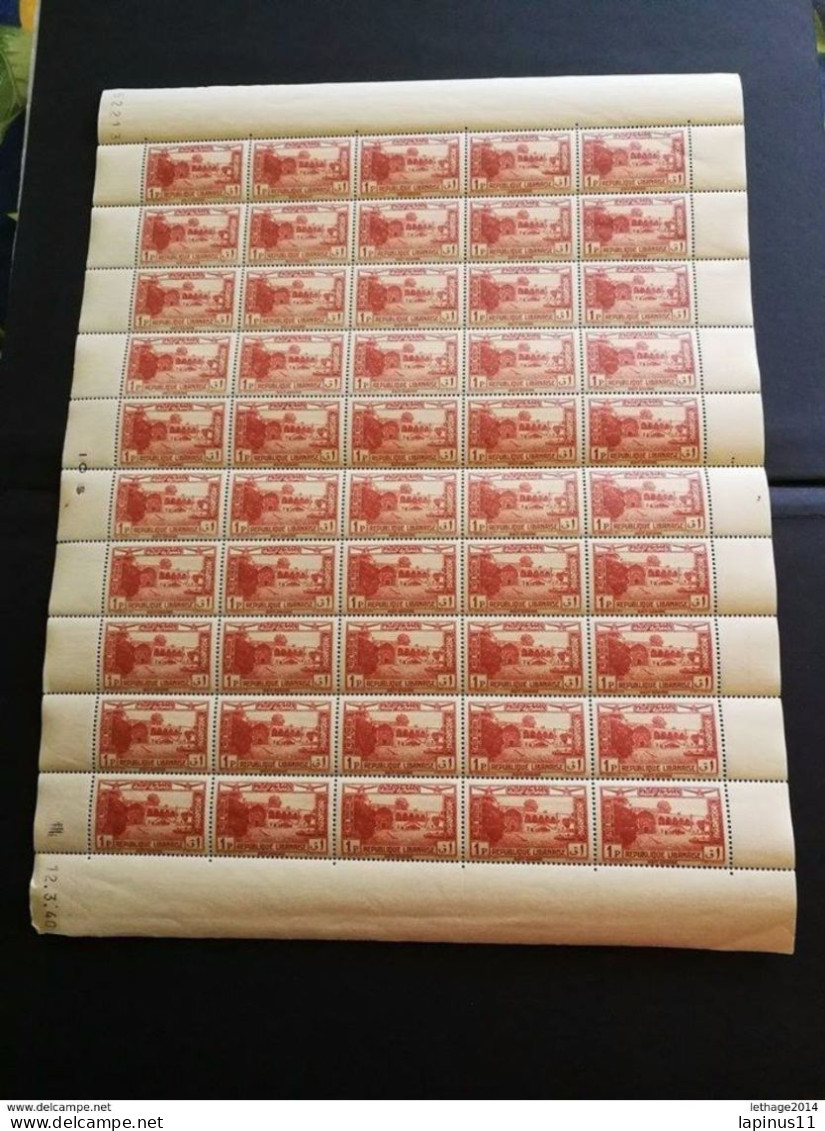 GRAN LIBAN لبنان LEBANON 1937- 40 SITES YVERT N.66 MNH SHEET COMPLETE RARE !!! - Libano