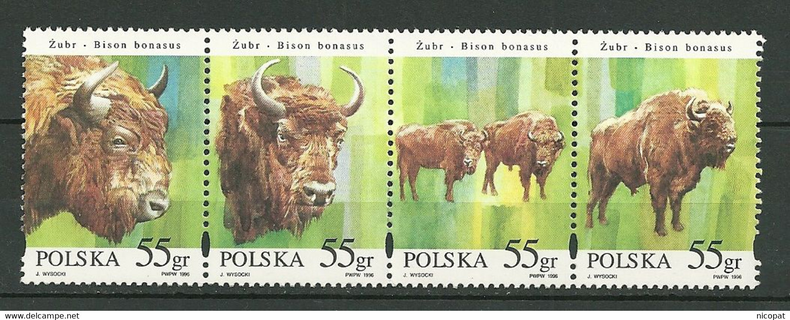 POLAND MNH ** 3415-3418 FAUNE. BISON. ANIMAL - Ungebraucht