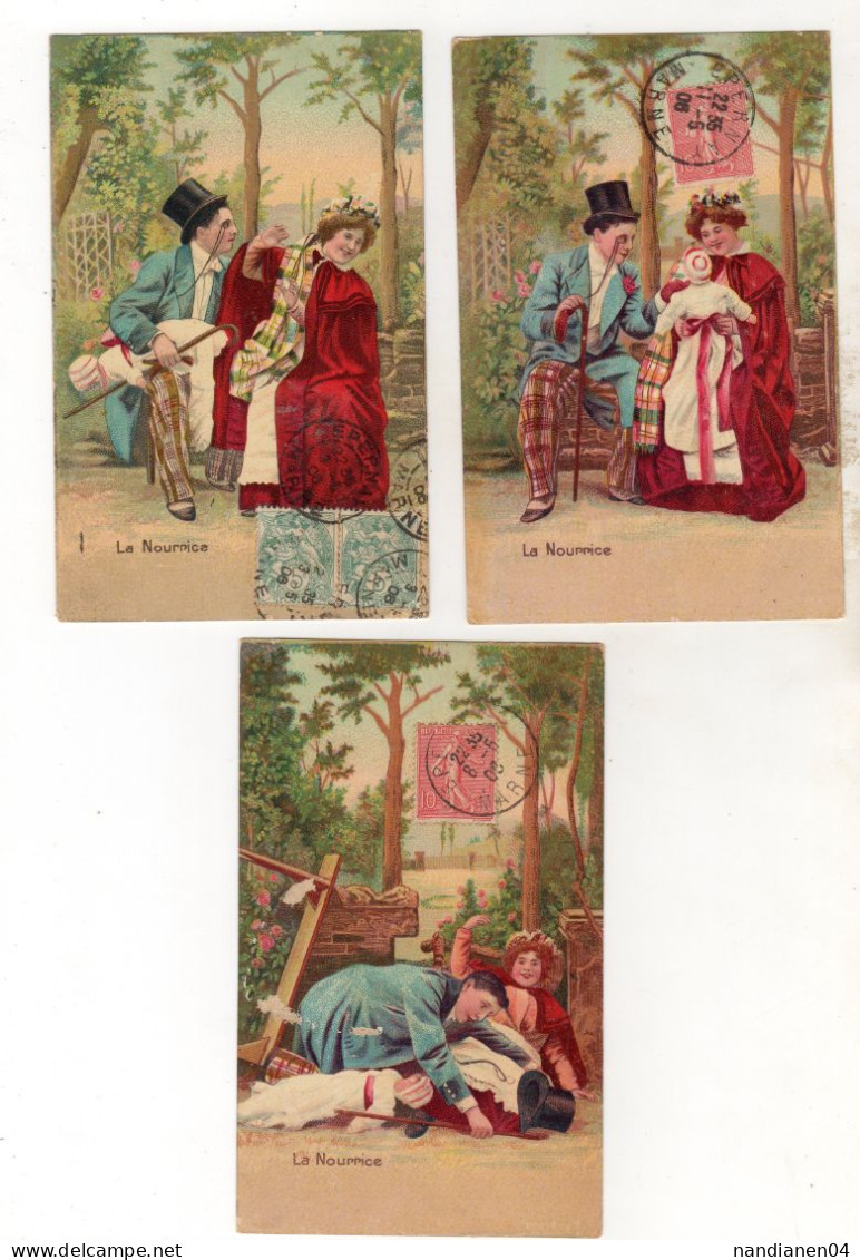 CPA  - Fantaisie Illustrateur - Lot 6 Cartes - La Nourrice - Babies