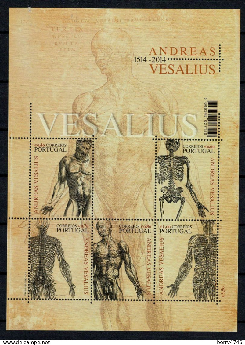 Portugal 2014 - Yv. 3901/05** MNH - 500 Years Andreas Vesalius - Joint Issue Portugal/Belgium - Unused Stamps