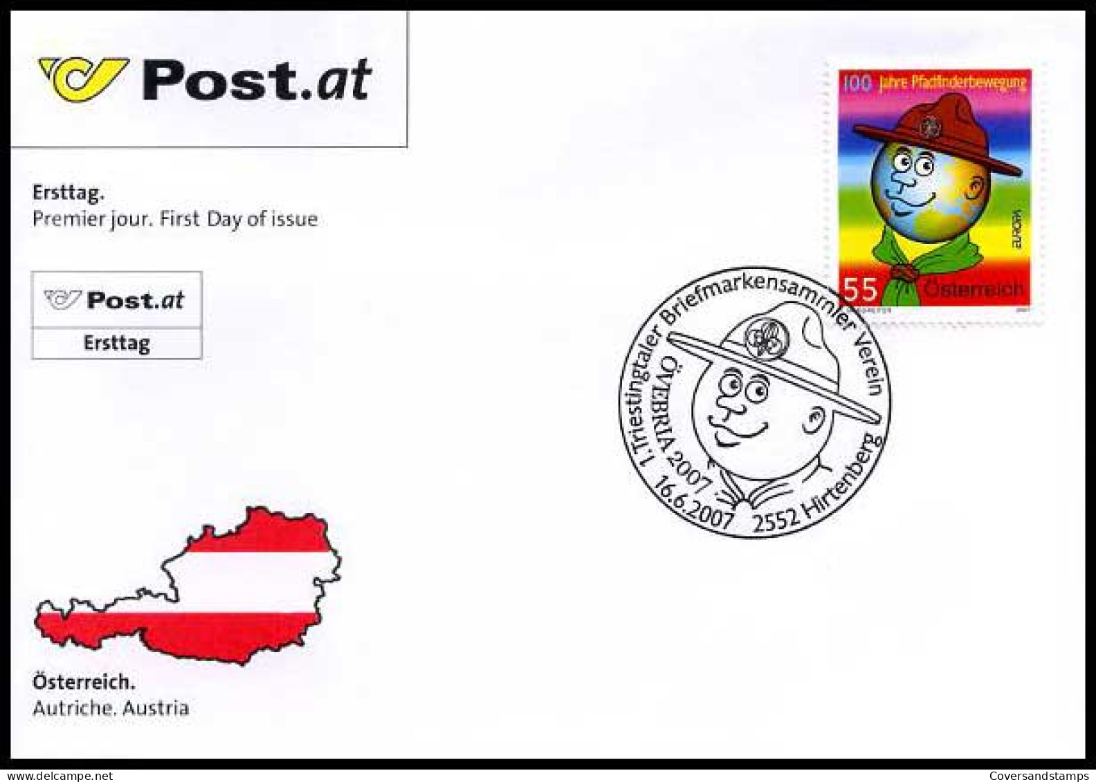 Oostenrijk - FDC - 100 Jahre Pfadfinderbewegung                                - 2007