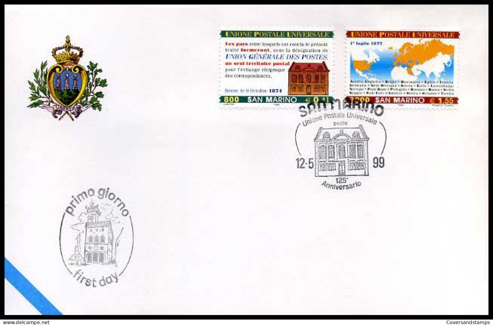 San Marino - FDC - UPU 125                                 - FDC