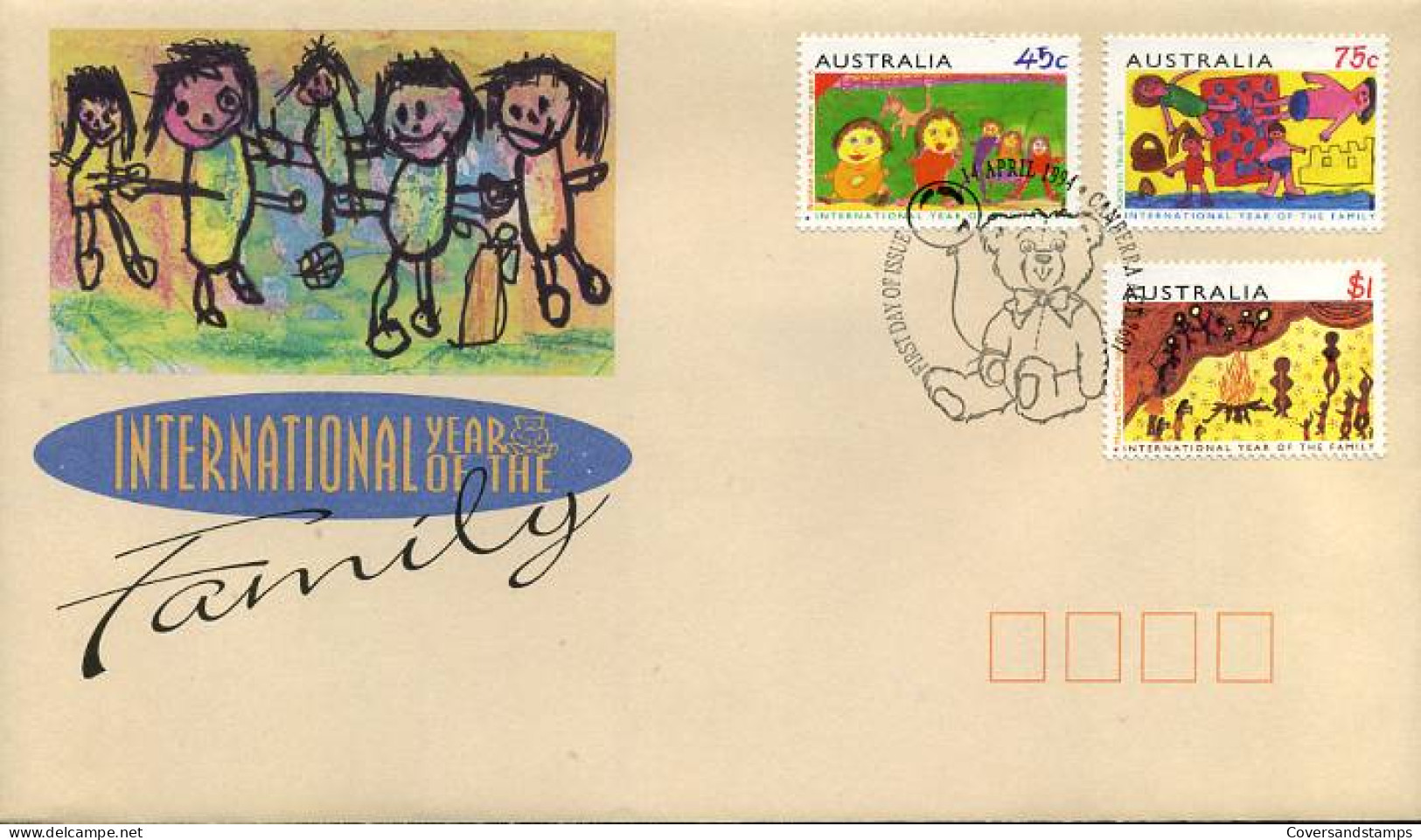 Australië  - FDC -  International Year Of The Family                                    - Premiers Jours (FDC)