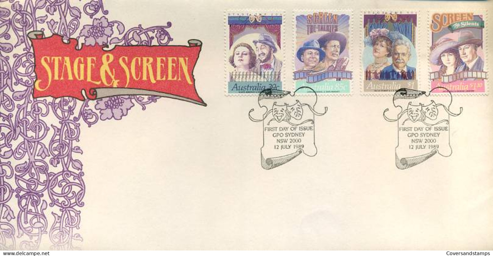 Australië  - FDC -  Stage And Screen                                   - FDC