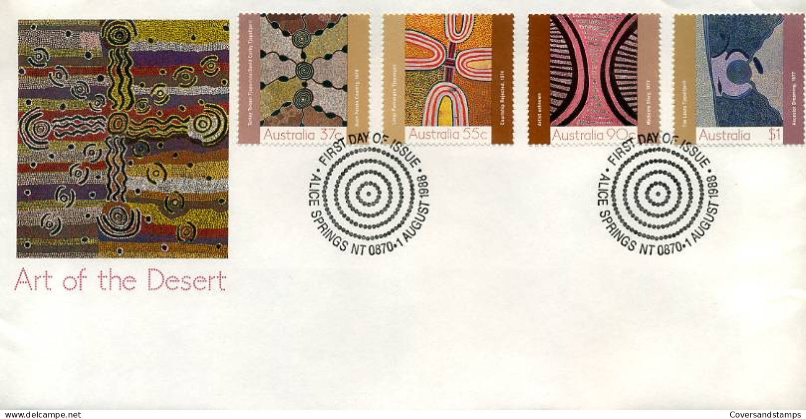 Australië  - FDC -  Art Of The Desert                                   - Sobre Primer Día (FDC)