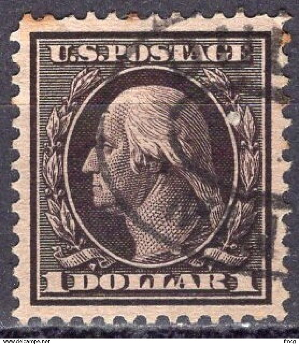 1909 $1 George Washington, Used (Scott #342) - Oblitérés