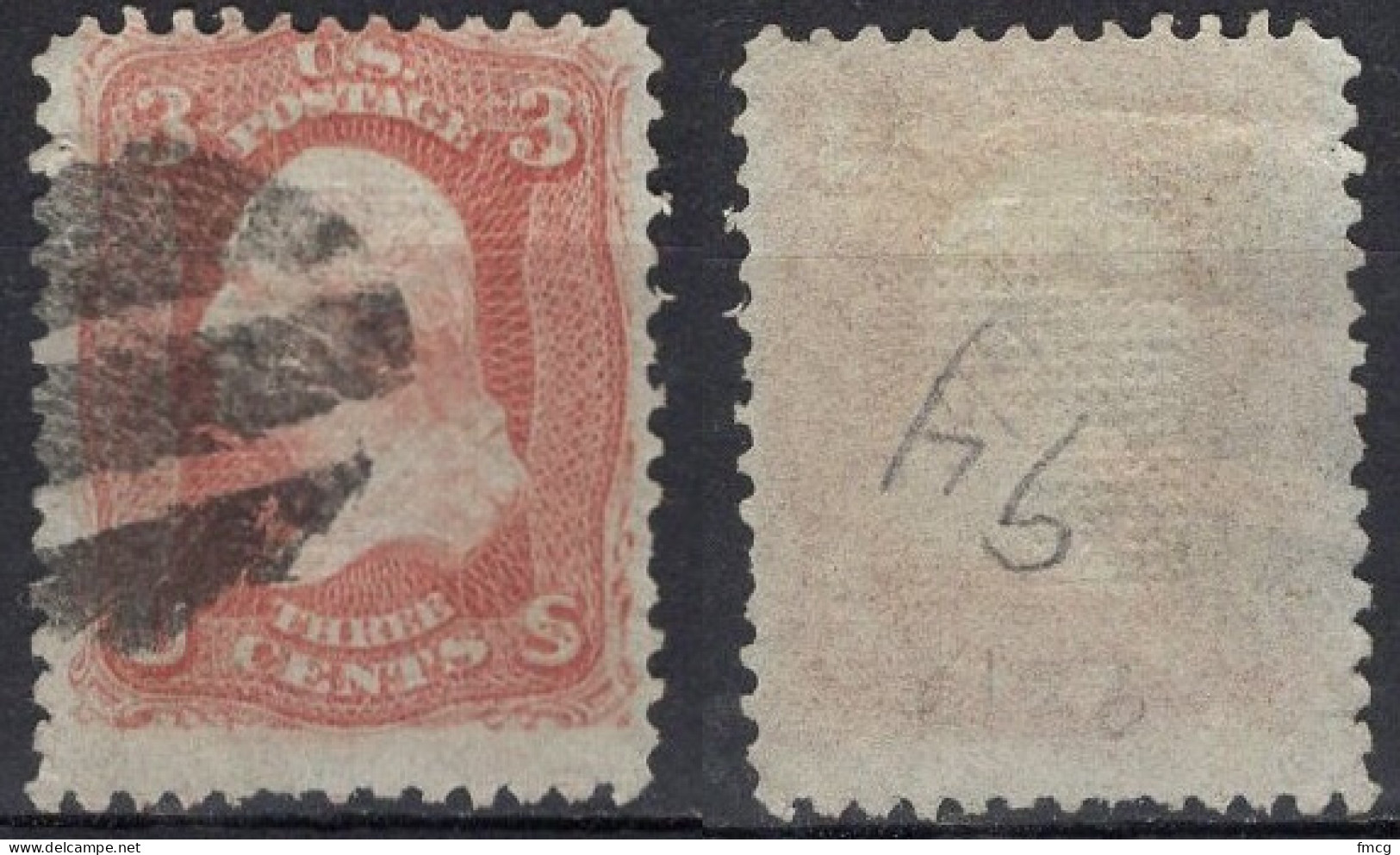 1867 3 Cents George Washington, Used (Scott #94) - Usati