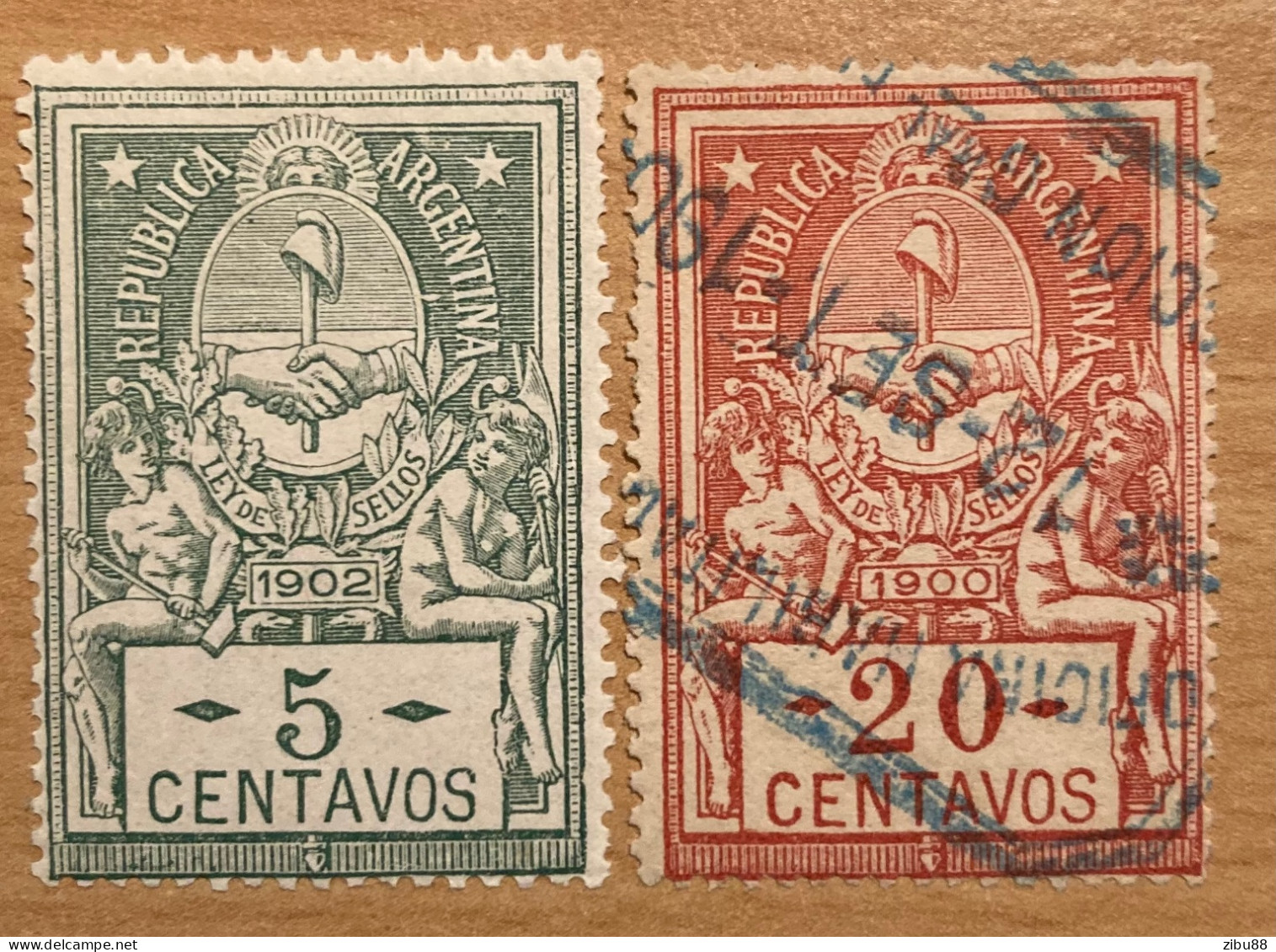 Revenue Stamps Republica Argentina 1900 And 1902 - Otros & Sin Clasificación