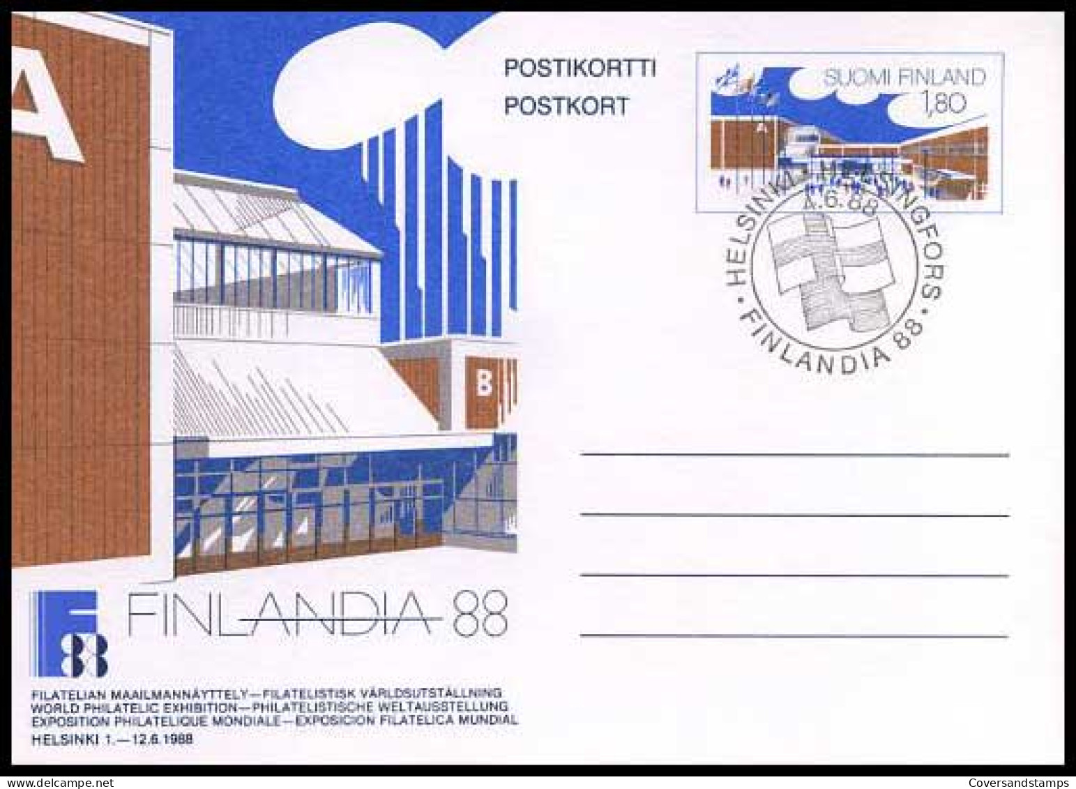 Finland - Postkaart - Finlandia '88                                     - Maximumkaarten