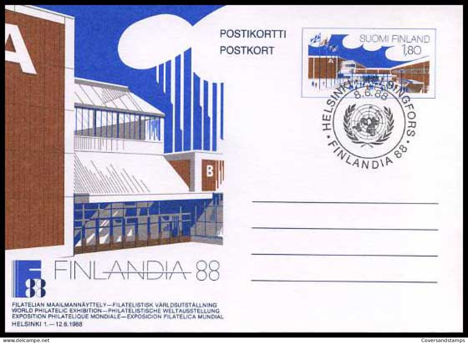 Finland - Postkaart - Finlandia '88                                     - Maximum Cards & Covers