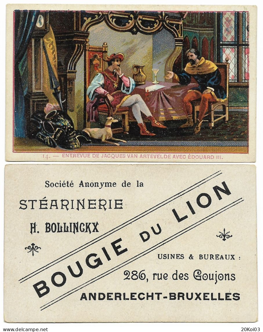 Entrevue De Jacques Van Artevelde & Edouard_Bougie Du Lion_Usines & Bureau 286 Rue Des Goujons Anderlecht, Chromo - Artis Historia