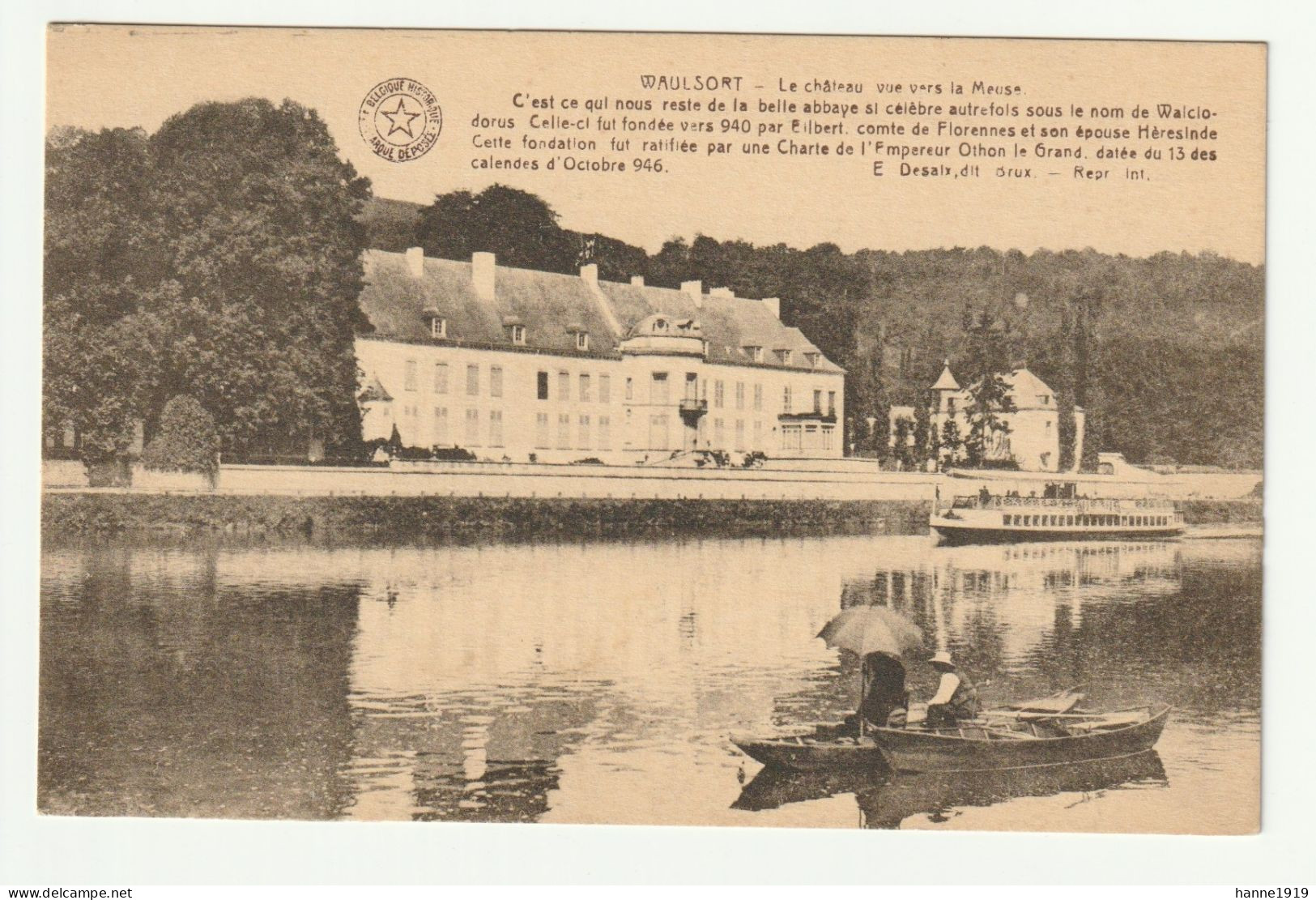 Waulsort Sur Meuse Le Chateau Vue Vers La Meuse Htje - Dinant