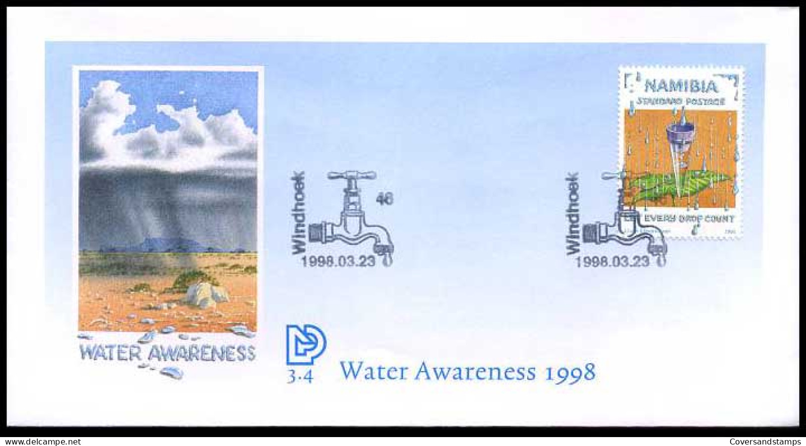 Namibië - FDC - Water Awareness 1998                               - Namibië (1990- ...)