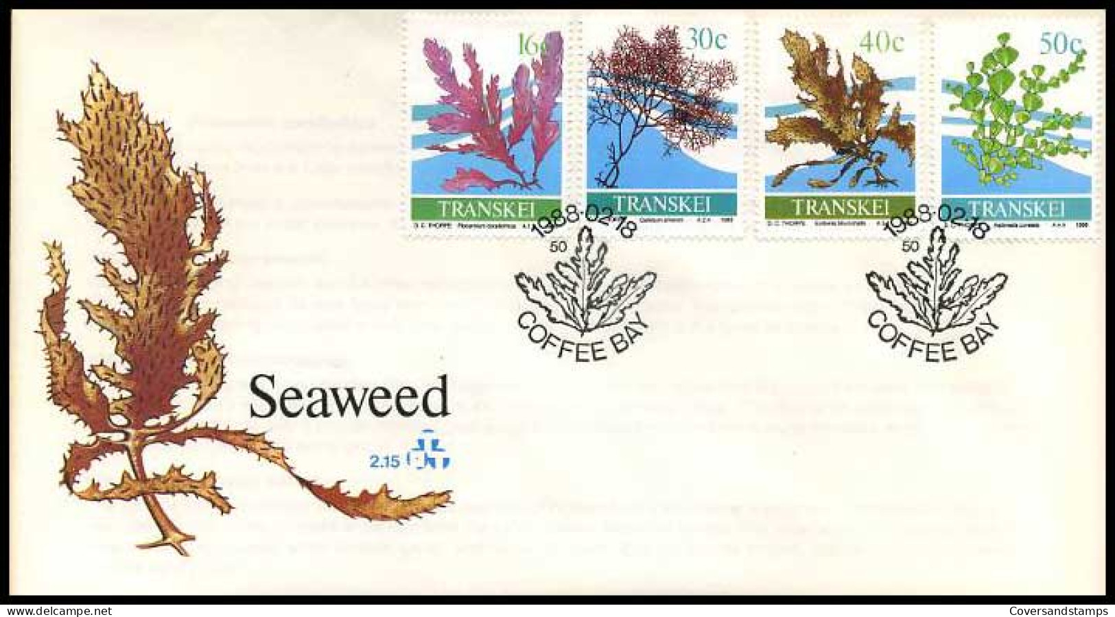 Transkei - FDC - Seaweed                              - Transkei