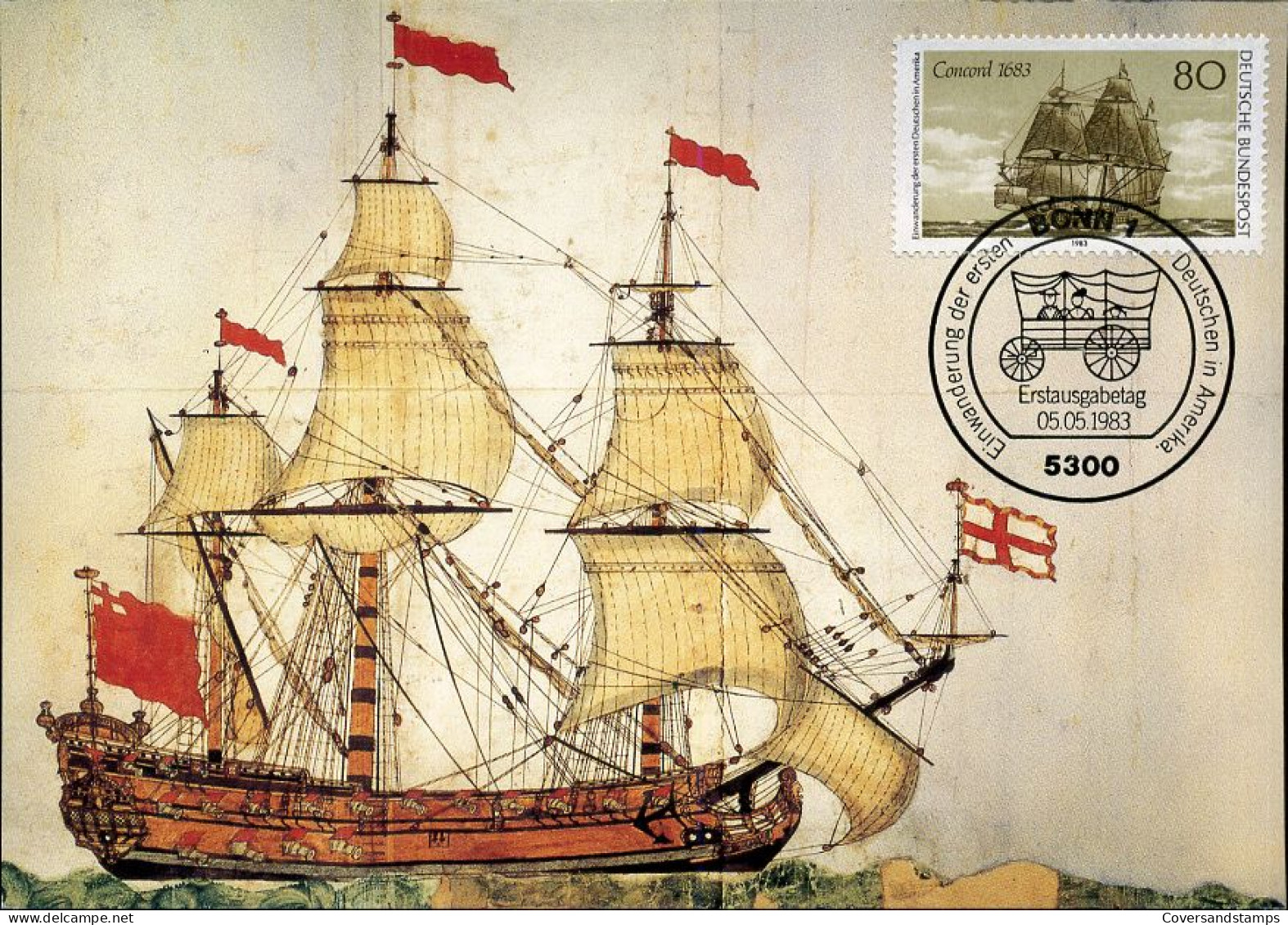 Bundespost - MK - Concord 1683 / Einwanderung Der Ersten Deutschen In Amerika - Altri & Non Classificati